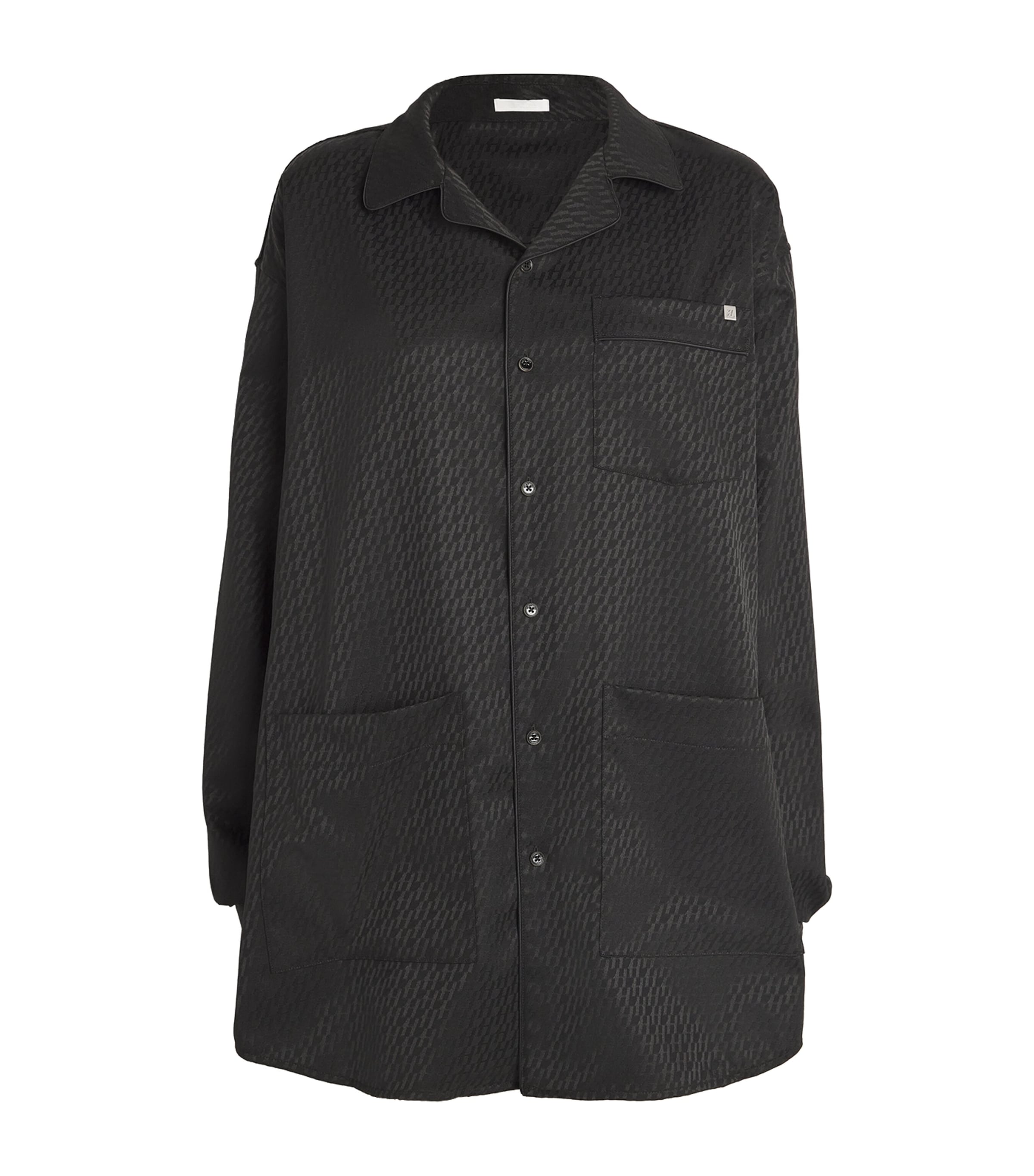 Helmut Lang Wool-blend Oversized Pyjama Shirt In Black