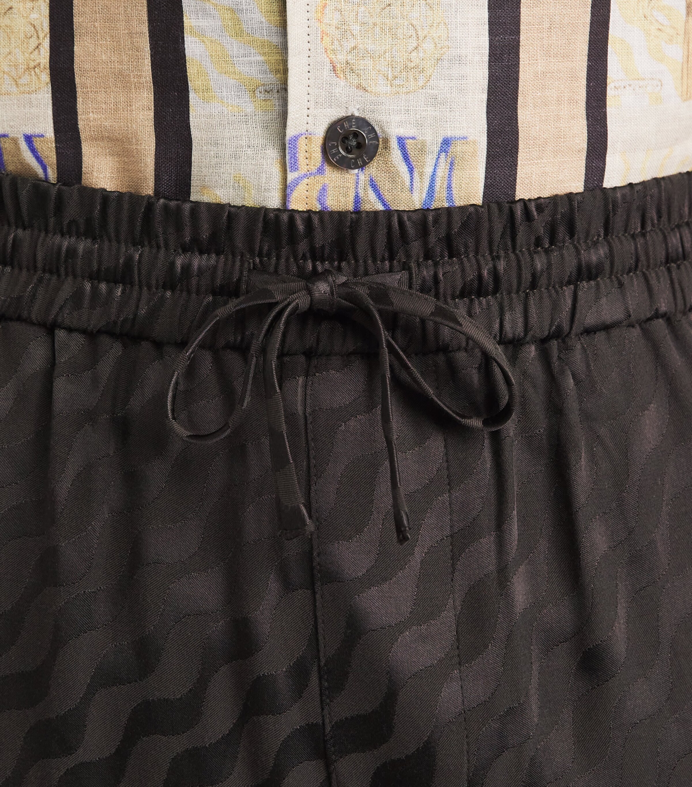 CHÉ Mens Jacquard Tidello Swim Shorts Chocolate Brown Image 3