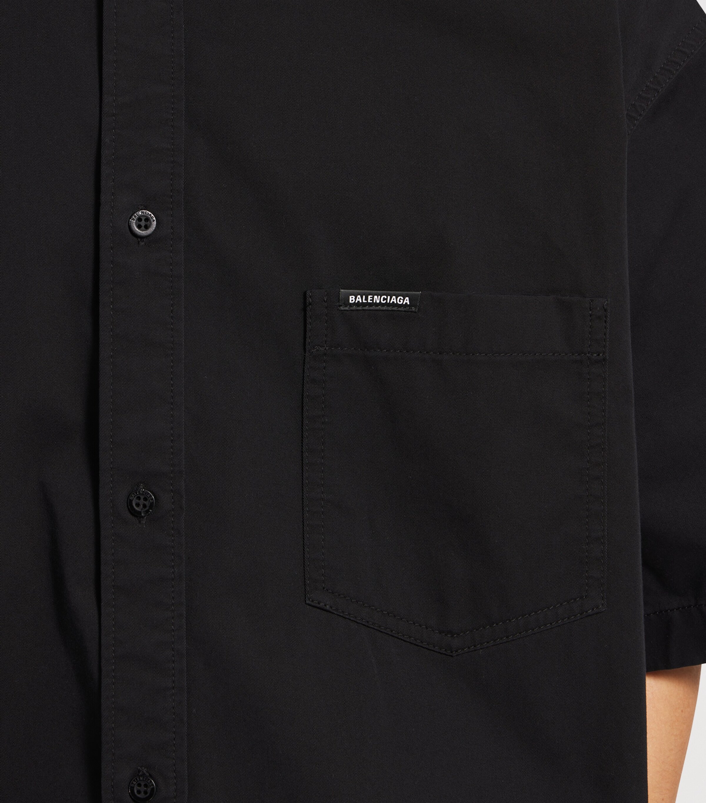 Balenciaga Mens Cotton Workwear Short-Sleeve Shirt Image 6