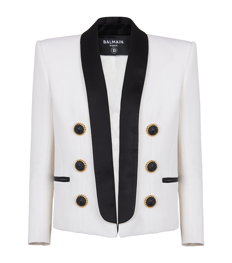 Wool Cropped Blazer GAB BLANC/NOIR Image 1