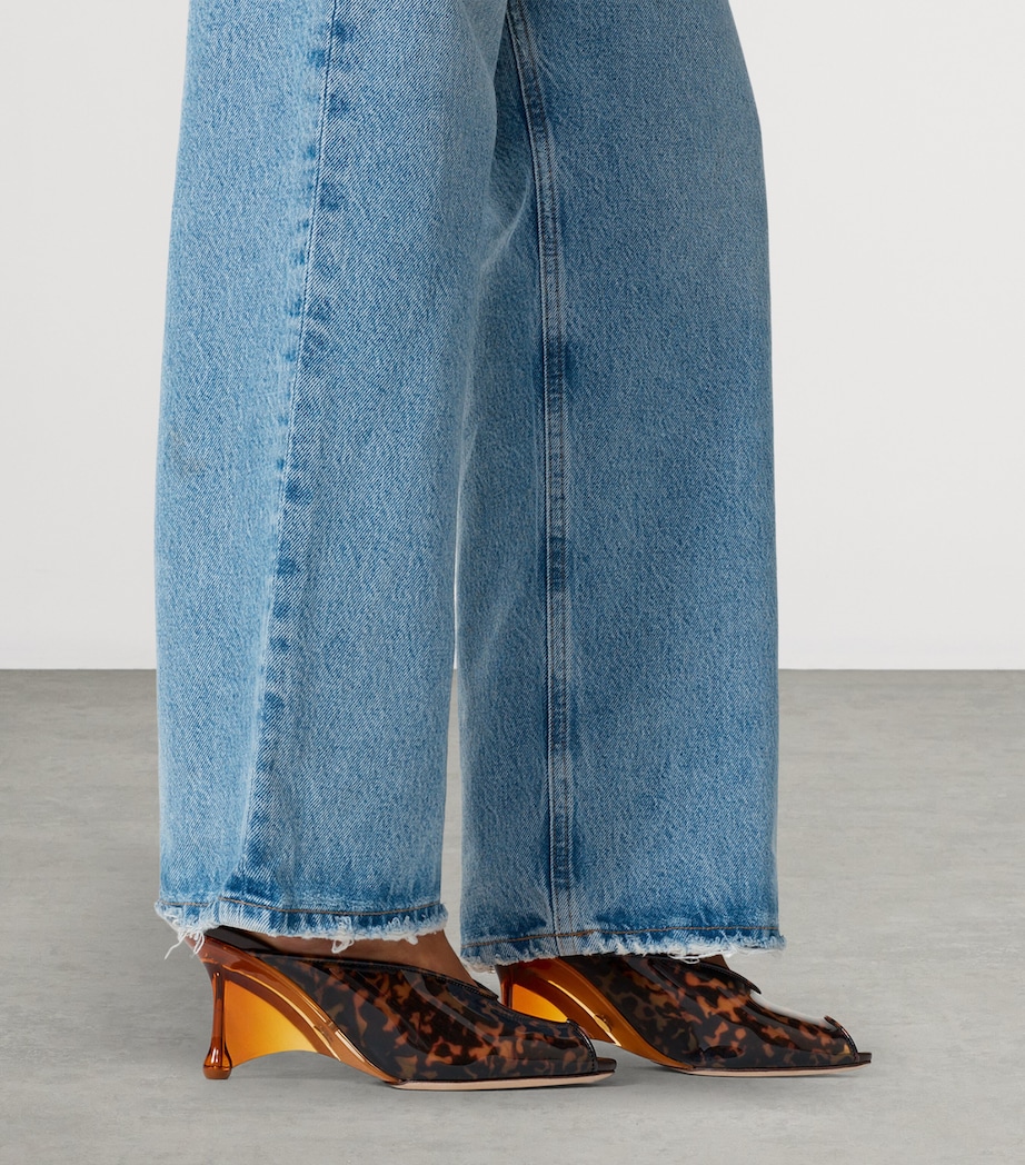Jimmy Choo Glace 80 Heeled Mules Amber Mix/brown Mix Image 2