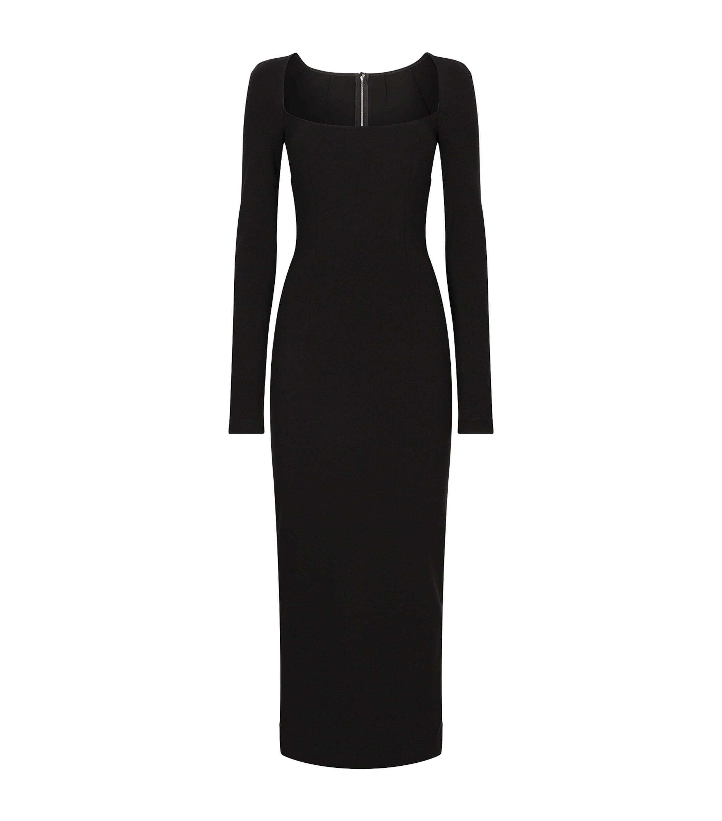 Dolce & Gabbana Long-sleeve Square-neck Midi Dress