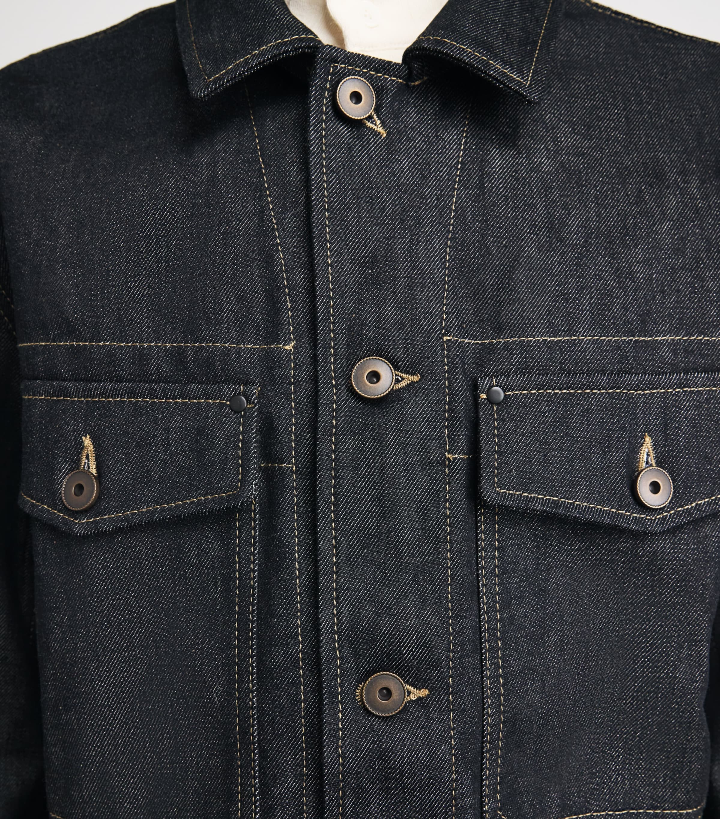 Lemaire Mens Trucker Denim Jacket Slate Image 3