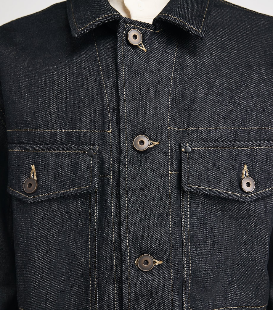 Lemaire Mens Trucker Denim Jacket Slate Image 3