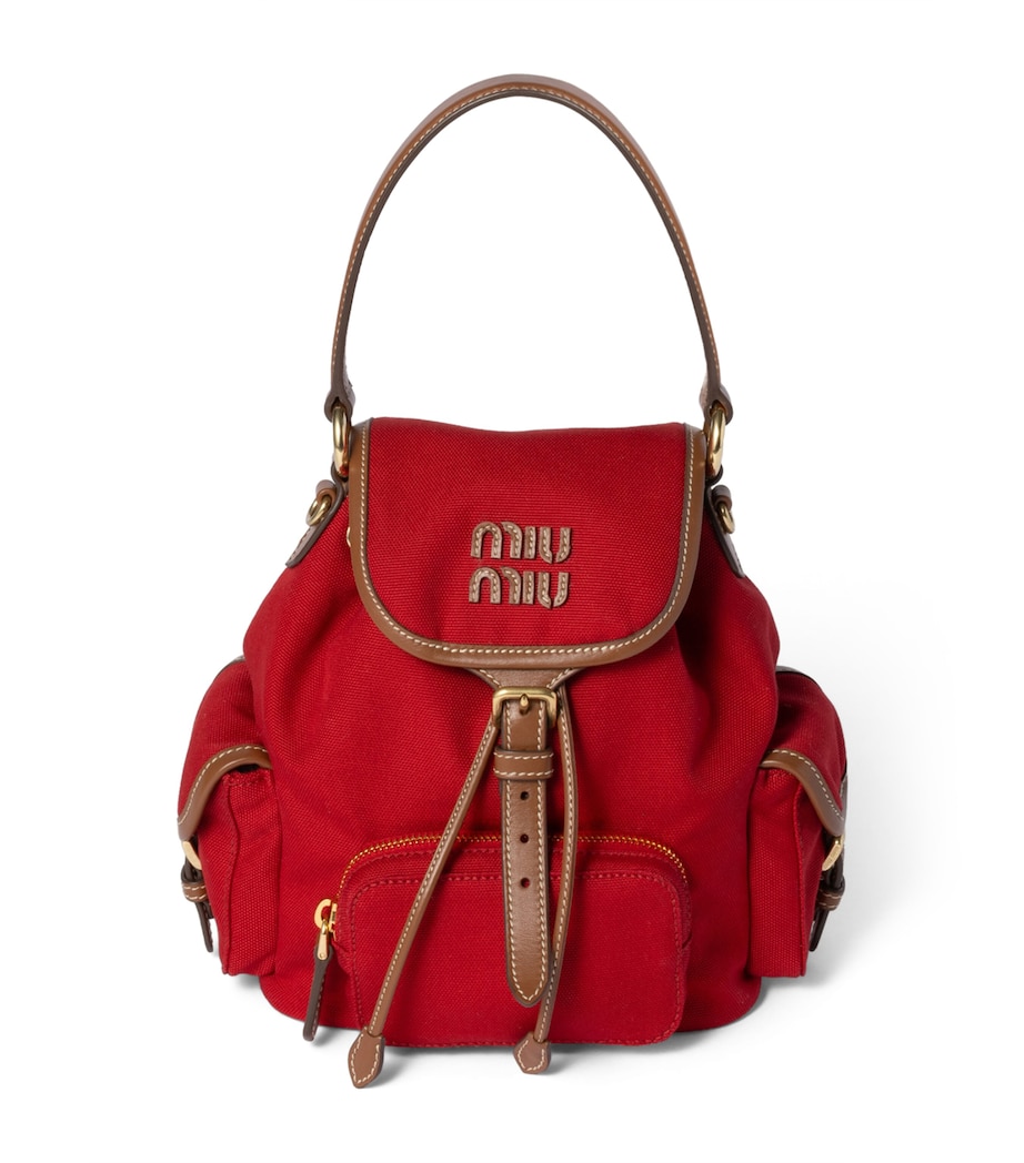 Canvas and Leather Backpack F0TQE Image 1