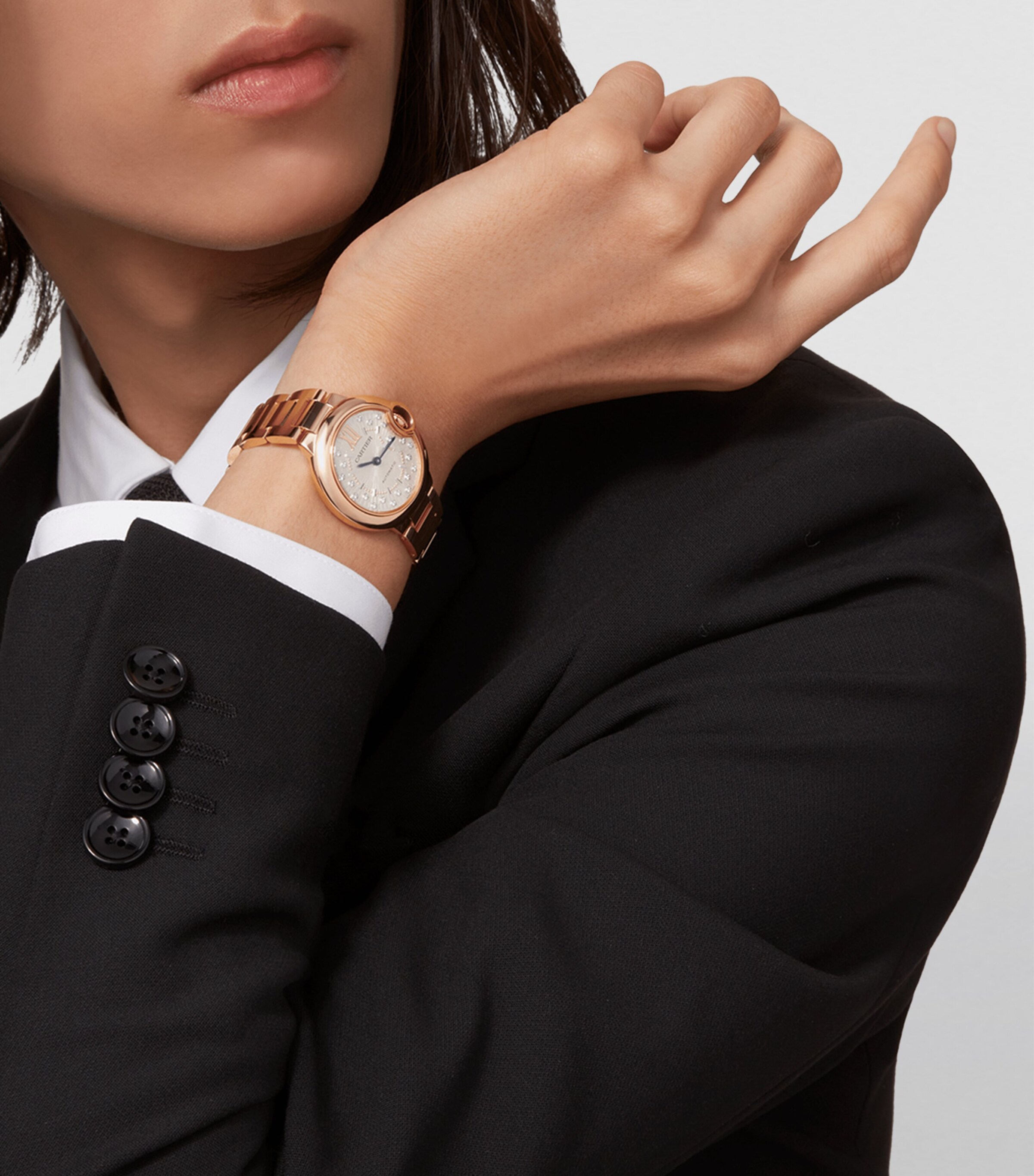 Cartier Rose Gold and Diamond Ballon Bleu de Cartier Watch 33mm Rose Gold Image 2