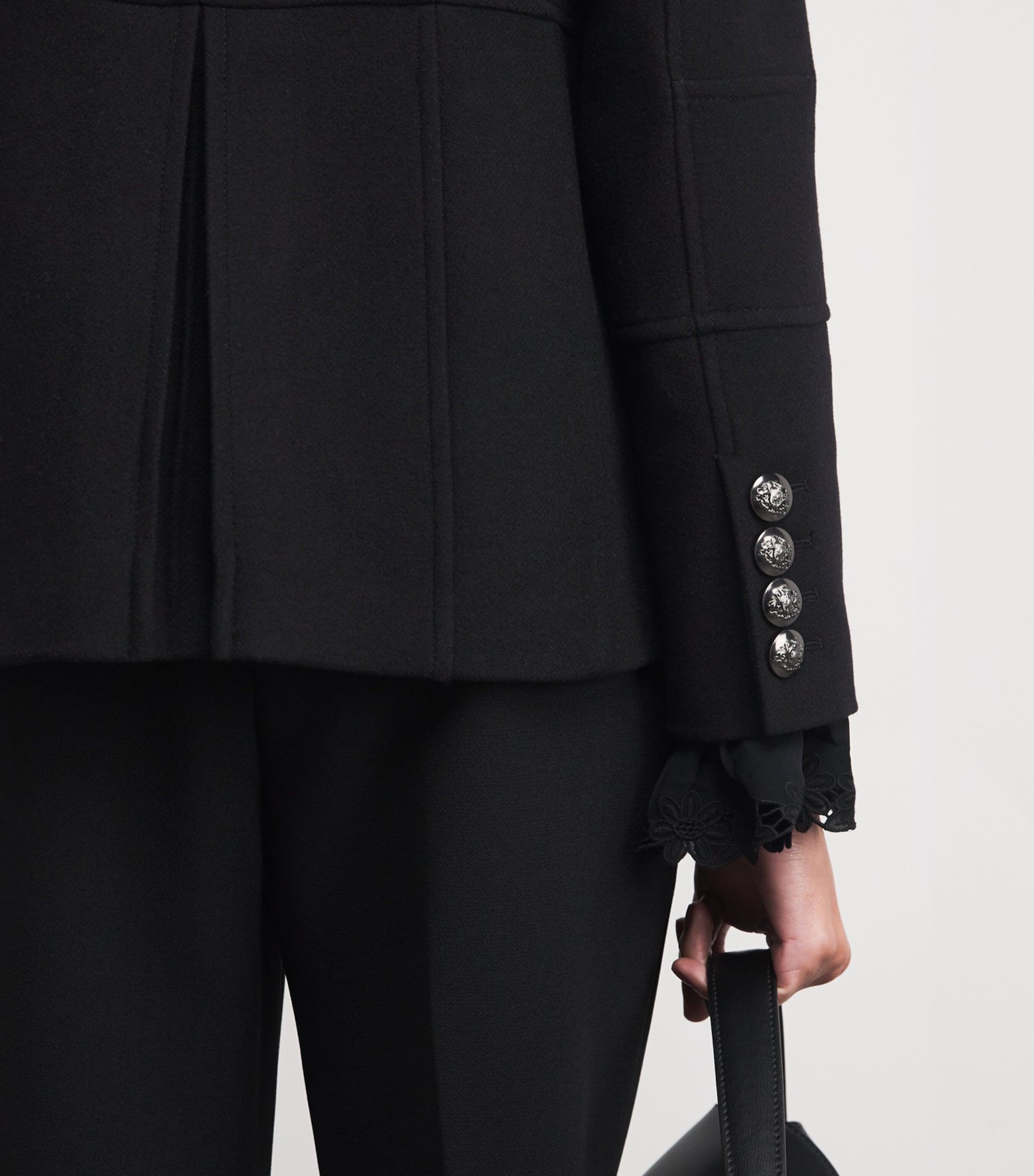 Wool-Blend Four-Pocket Jacket BLACK Image 6