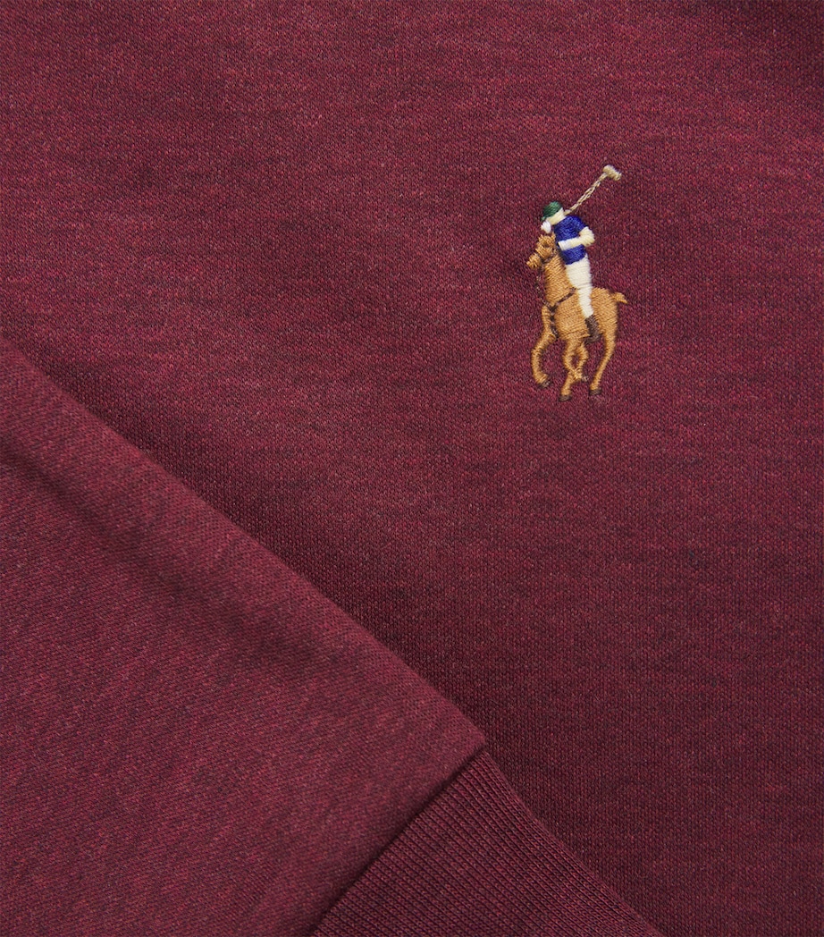 Pima Cotton Long-Sleeve Polo Shirt RED Image 5
