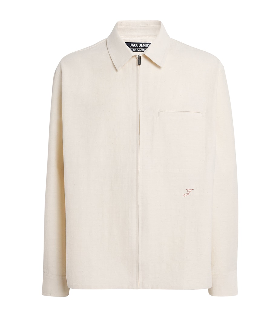 Cotton-Blend Zip-Up Mecano Shirt OFF-WHITE-110 Image 1