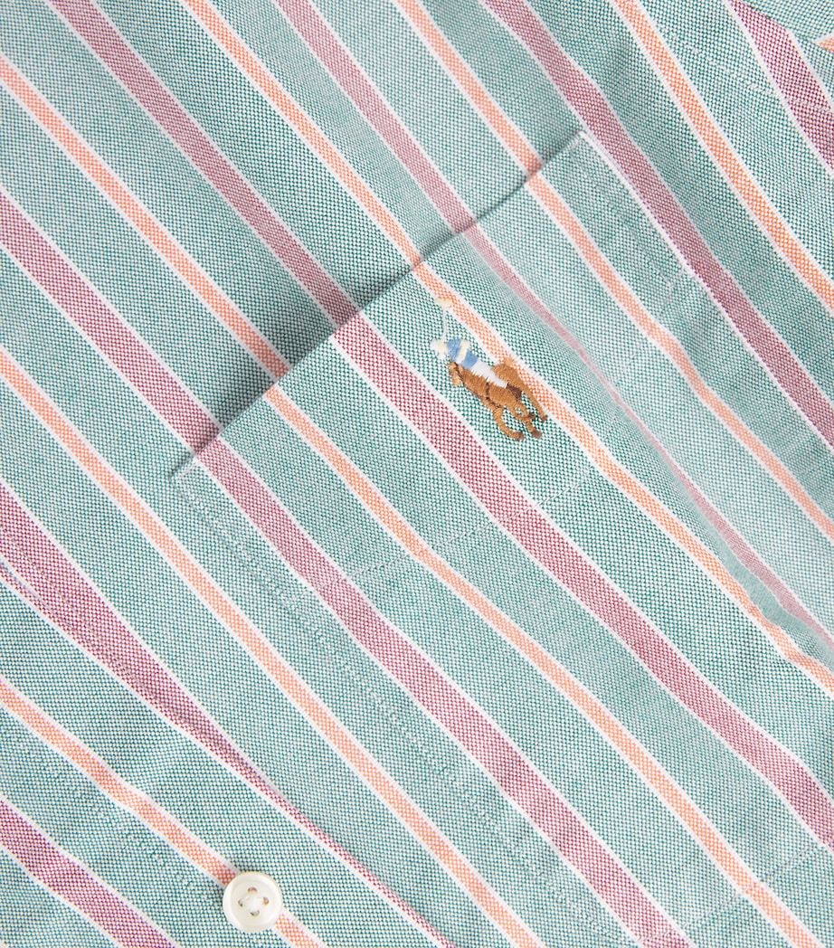 Cotton Stripe Oxford Shirt GREEN Image 5