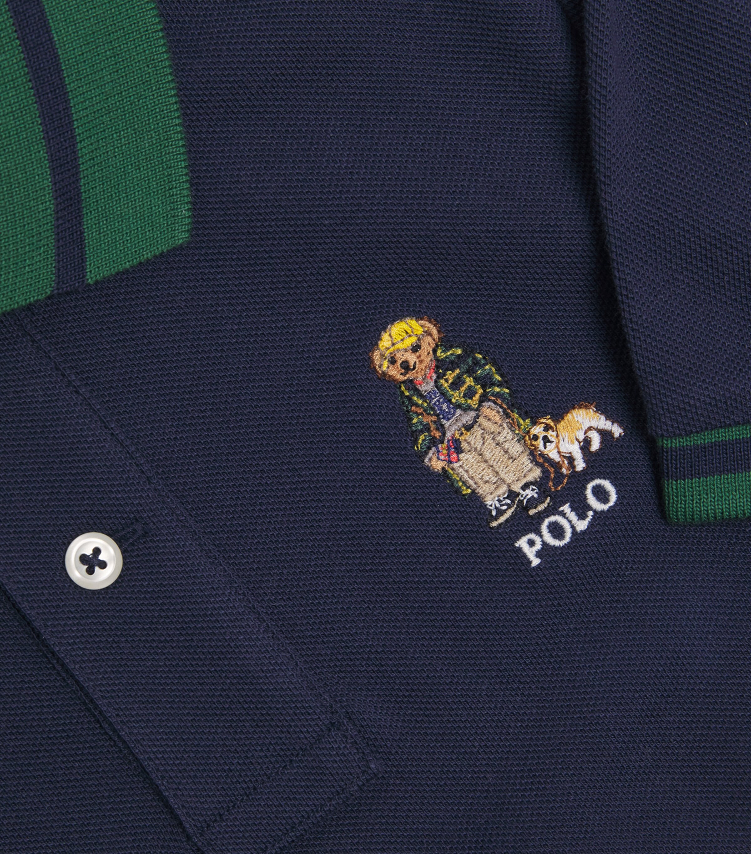 Ralph Lauren Kids Cotton Polo Bear Polo Shirt (2-7 Years) Navy Image 3