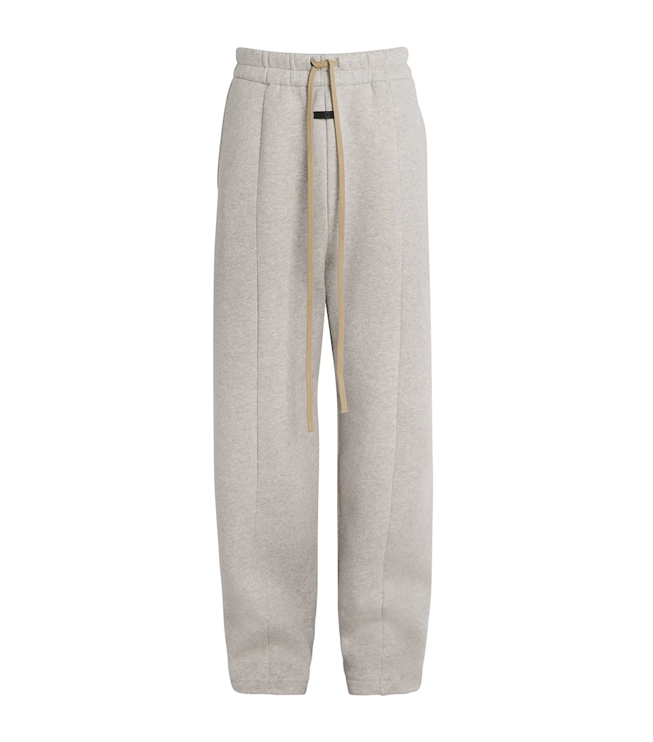 Wide-Leg Athletic Sweatpants MELANGE GREY Image 1