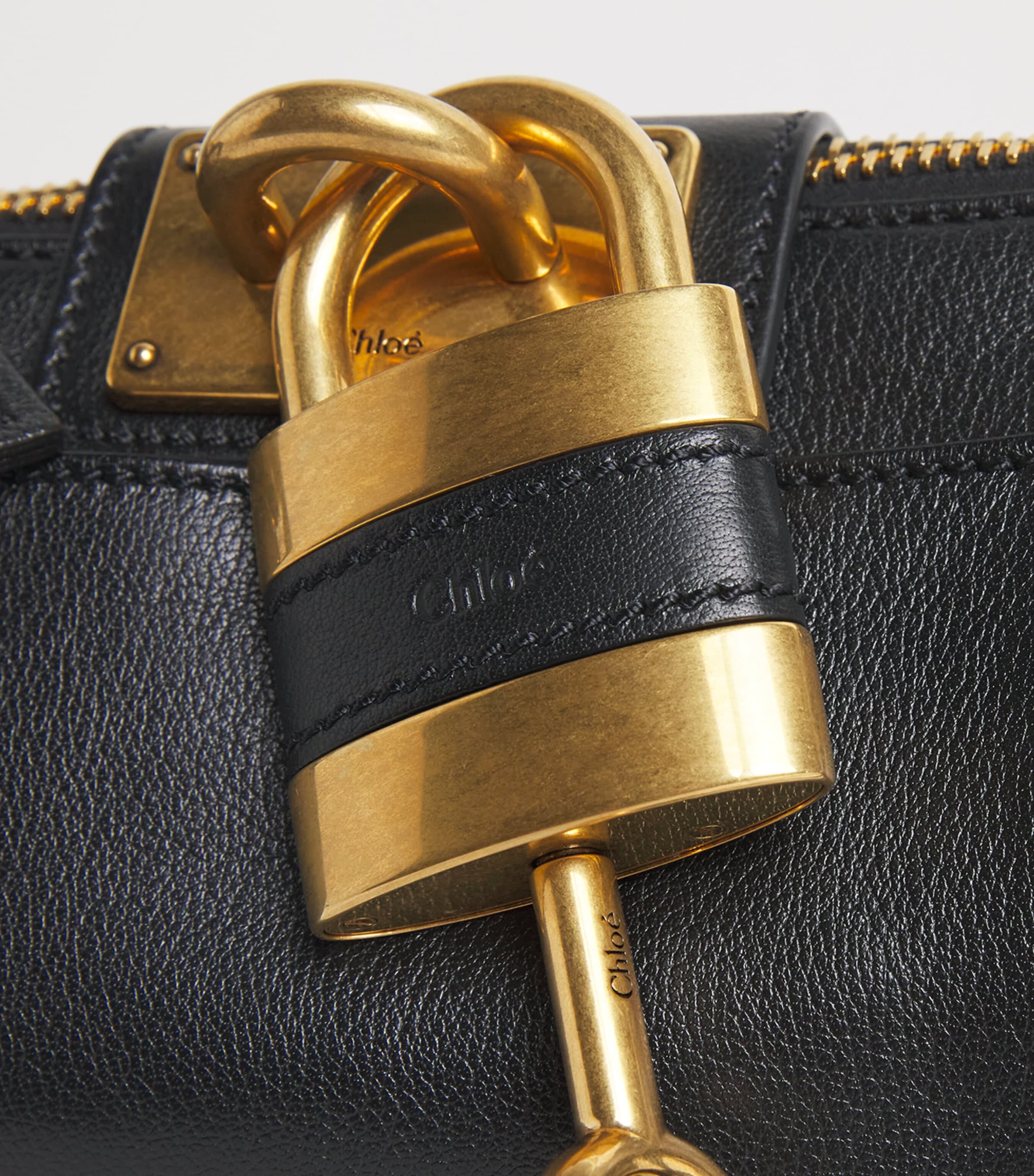 Small Leather Paddington Shoulder Bag BLACK Image 4