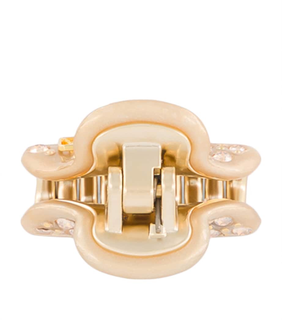 Alexandre de Paris Gold-Plated Crystal-Embellished Claw Hair Clip Pail Dore/or Image 3