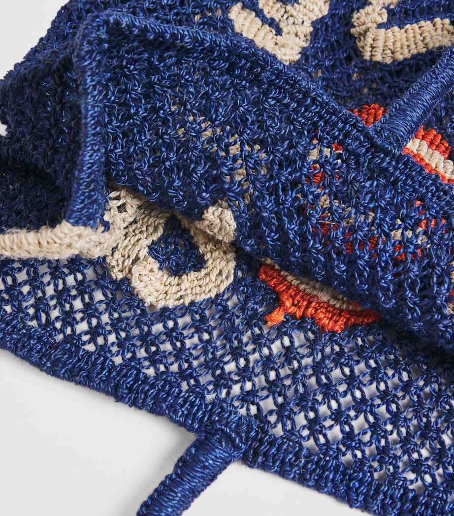 Jute Barry Pool Time Tote Bag INDIGO Image 5