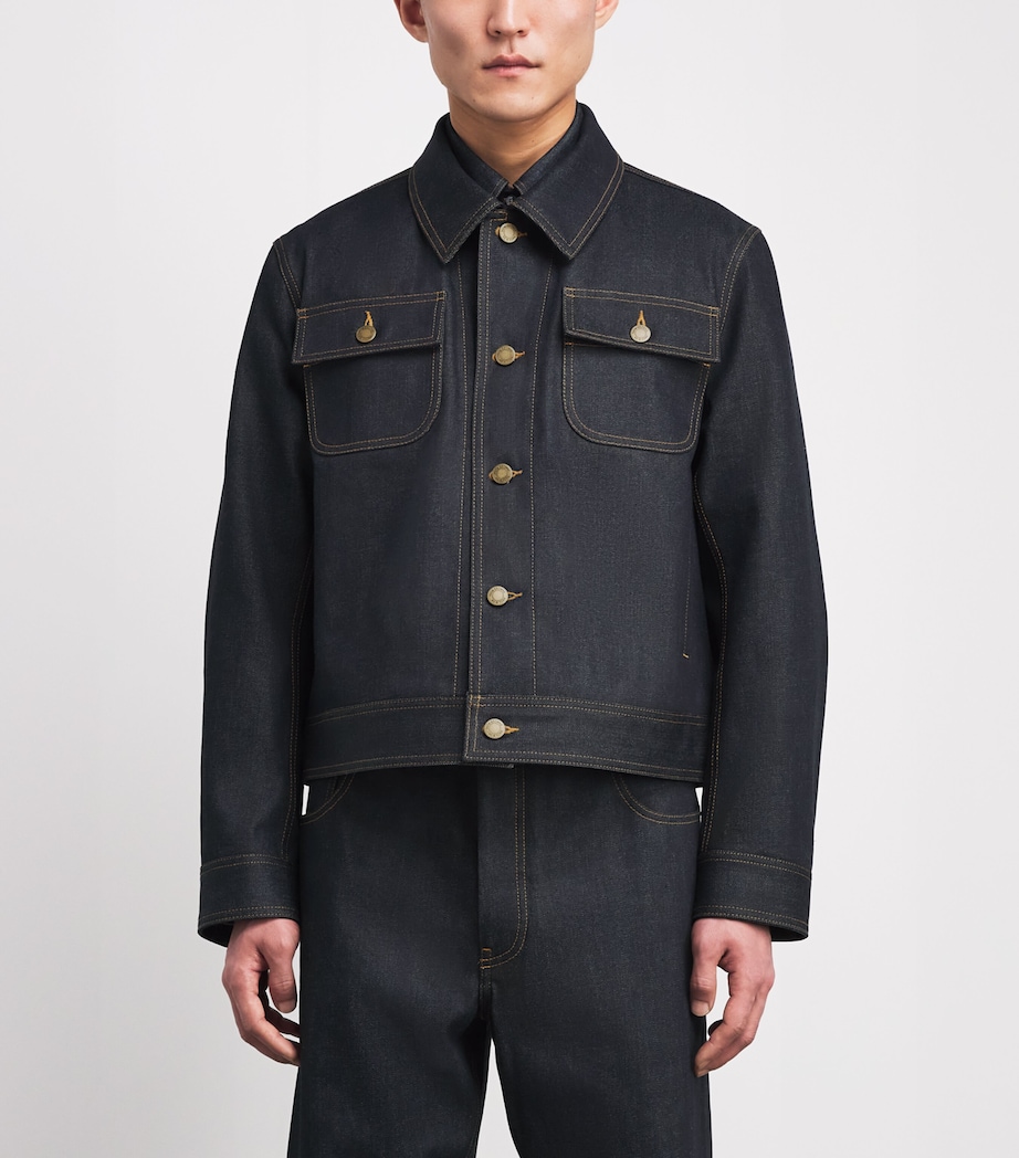 Thom Browne Mens Selvedge Denim Jacket Navy Image 4