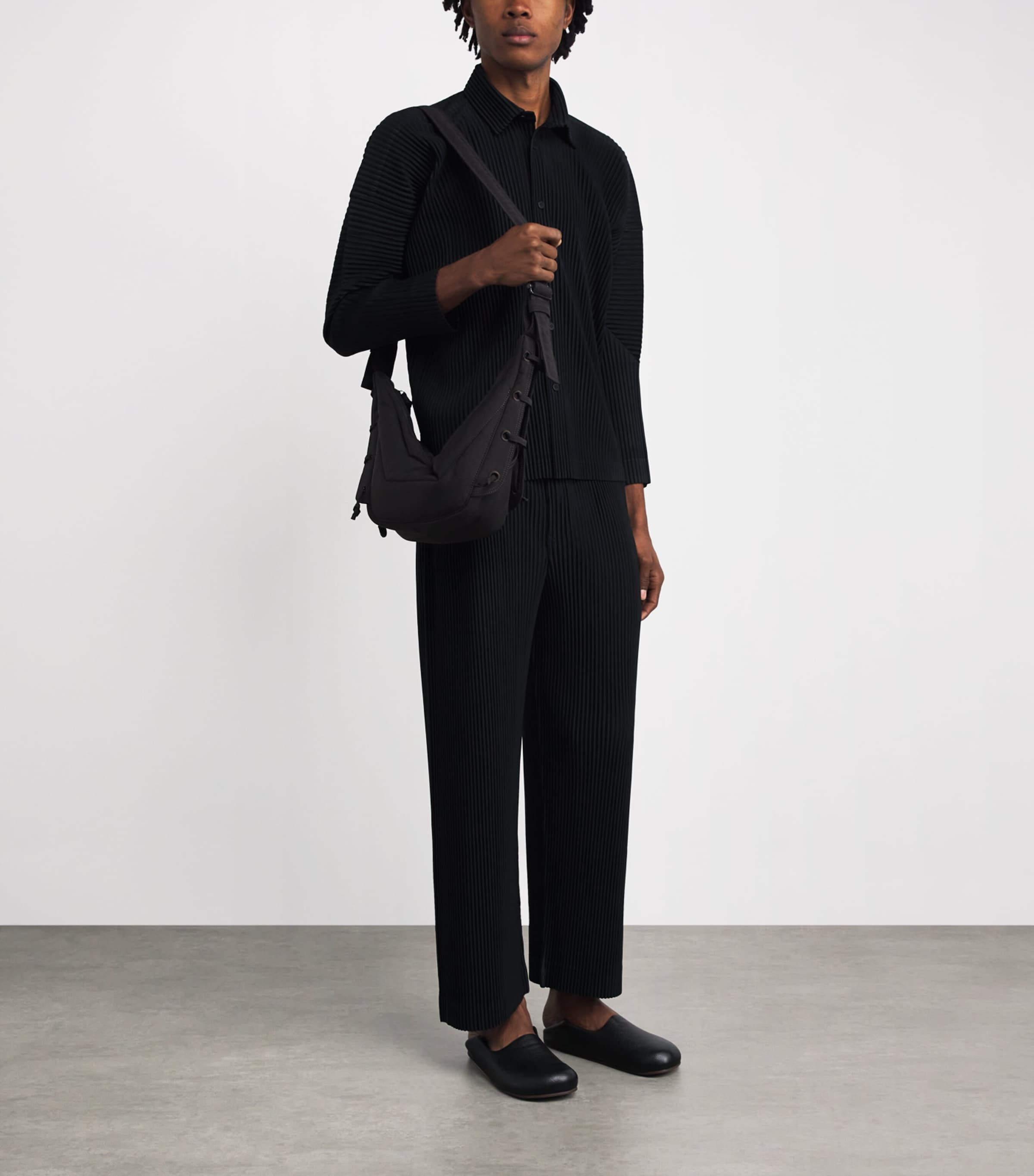 Pleated Shirt 15-BLACK Image 2