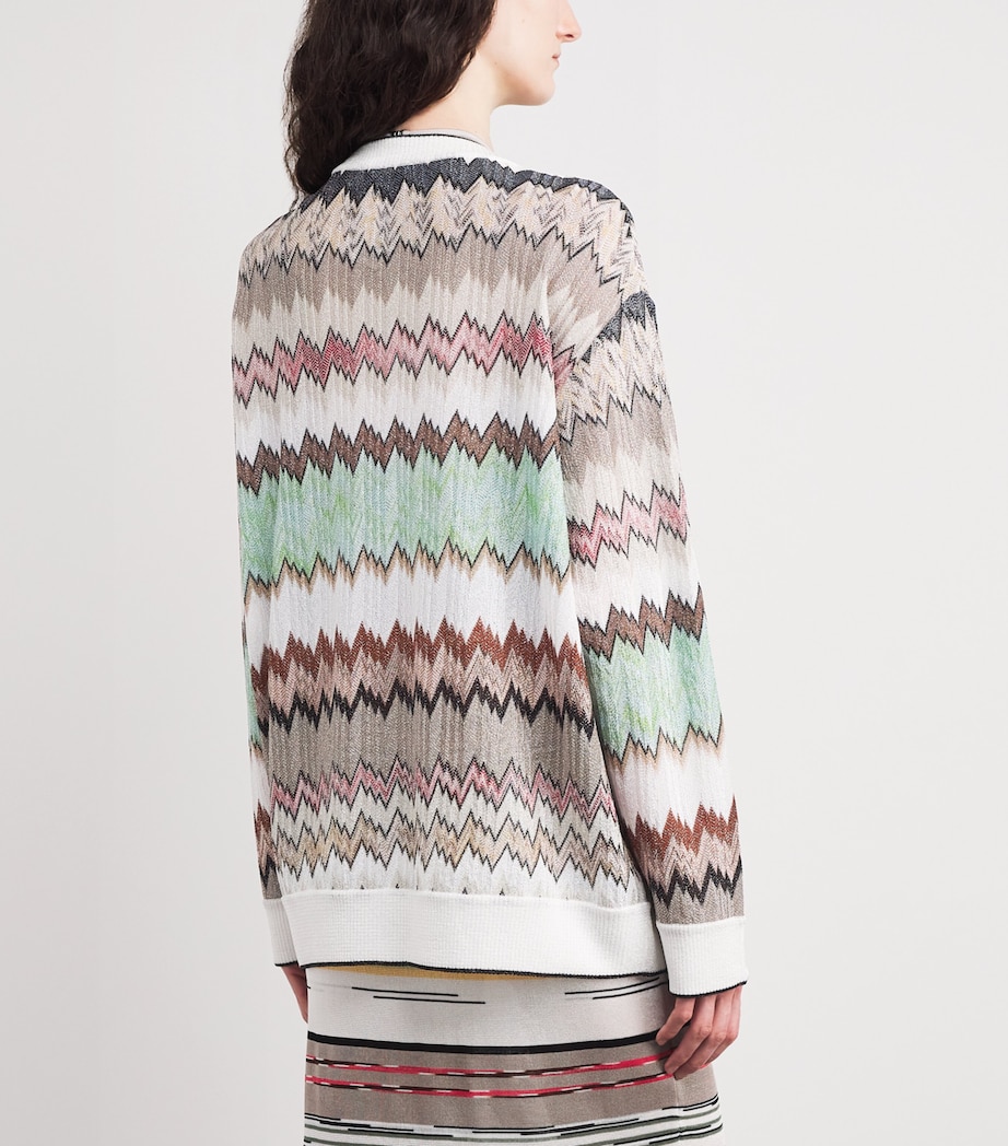 Snake V-Neck Cardigan SM9Y3 MULTI W WHITE Image 4