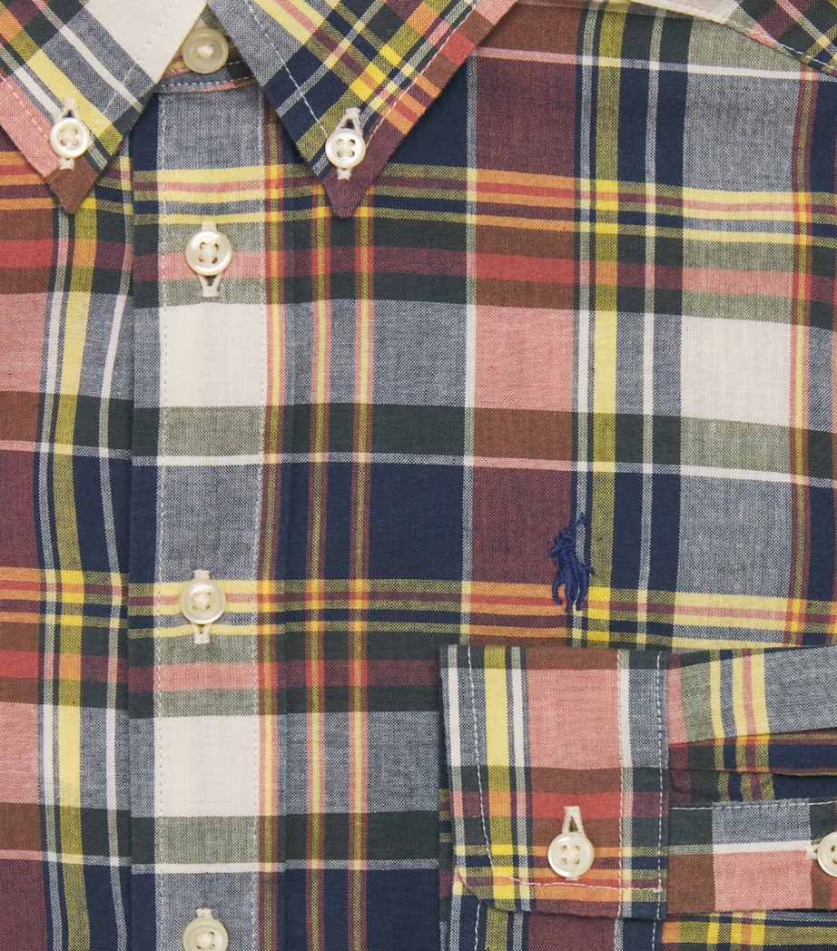 Ralph Lauren Kids Cotton Check Polo Pony Shirt (2-7 Years) Nvy Yell Mlti Image 4