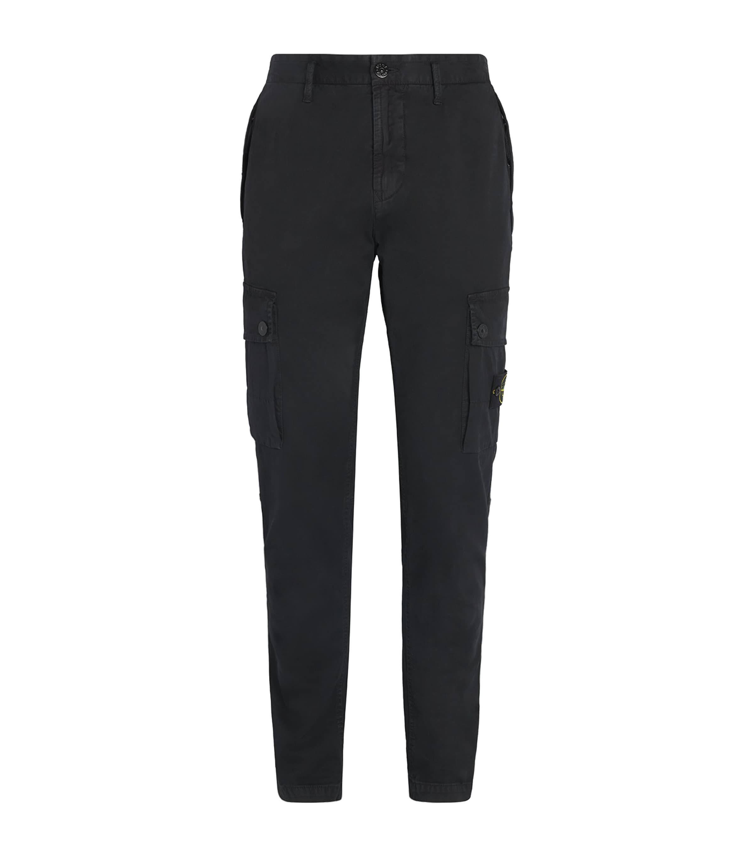 Stone Island Faded Slim Cargo Trousers In Black