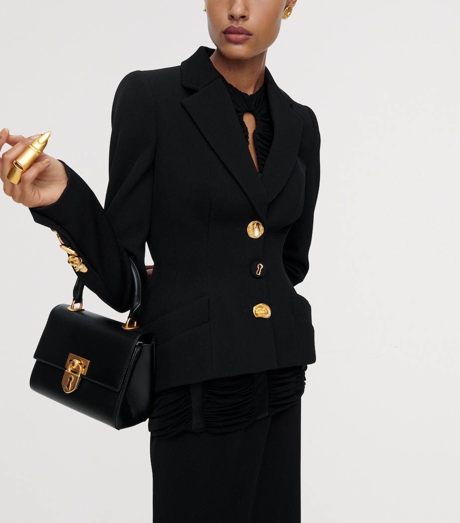 Schiaparelli Womens Virgin Wool Basque Jacket Black Image 3