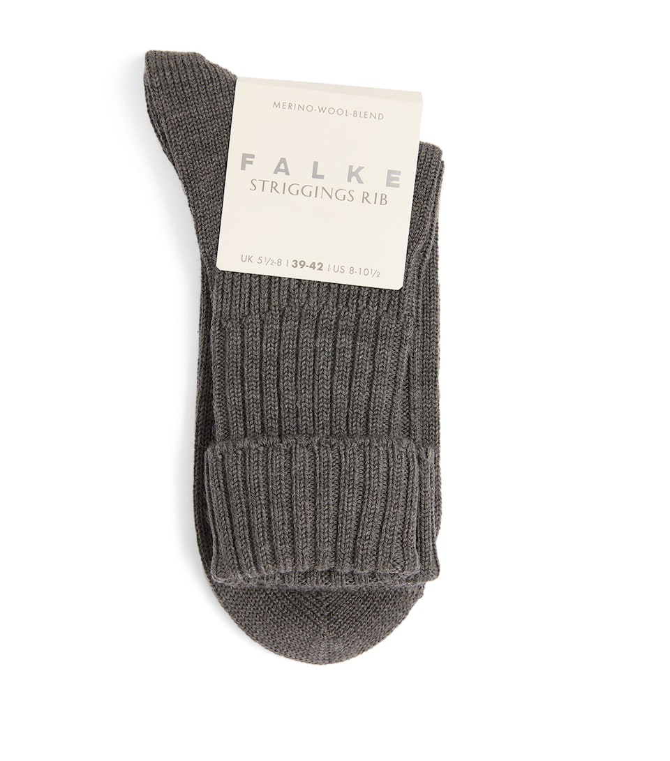 Falke Striggings Ribbed Socks Dark Grey