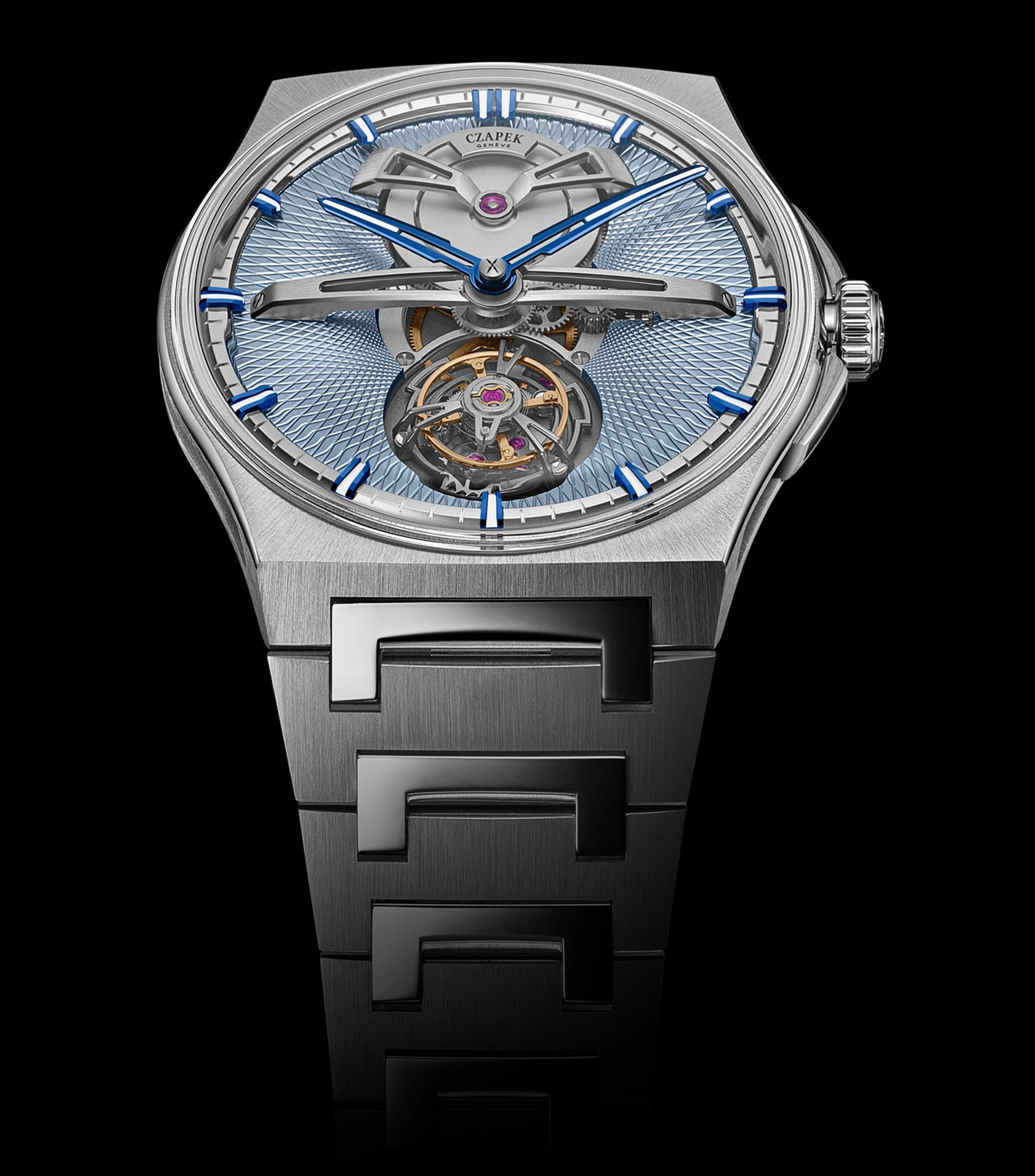 Czapek Stainless Steel Antarctique Tourbillon Watch 40mm Blue Image 3