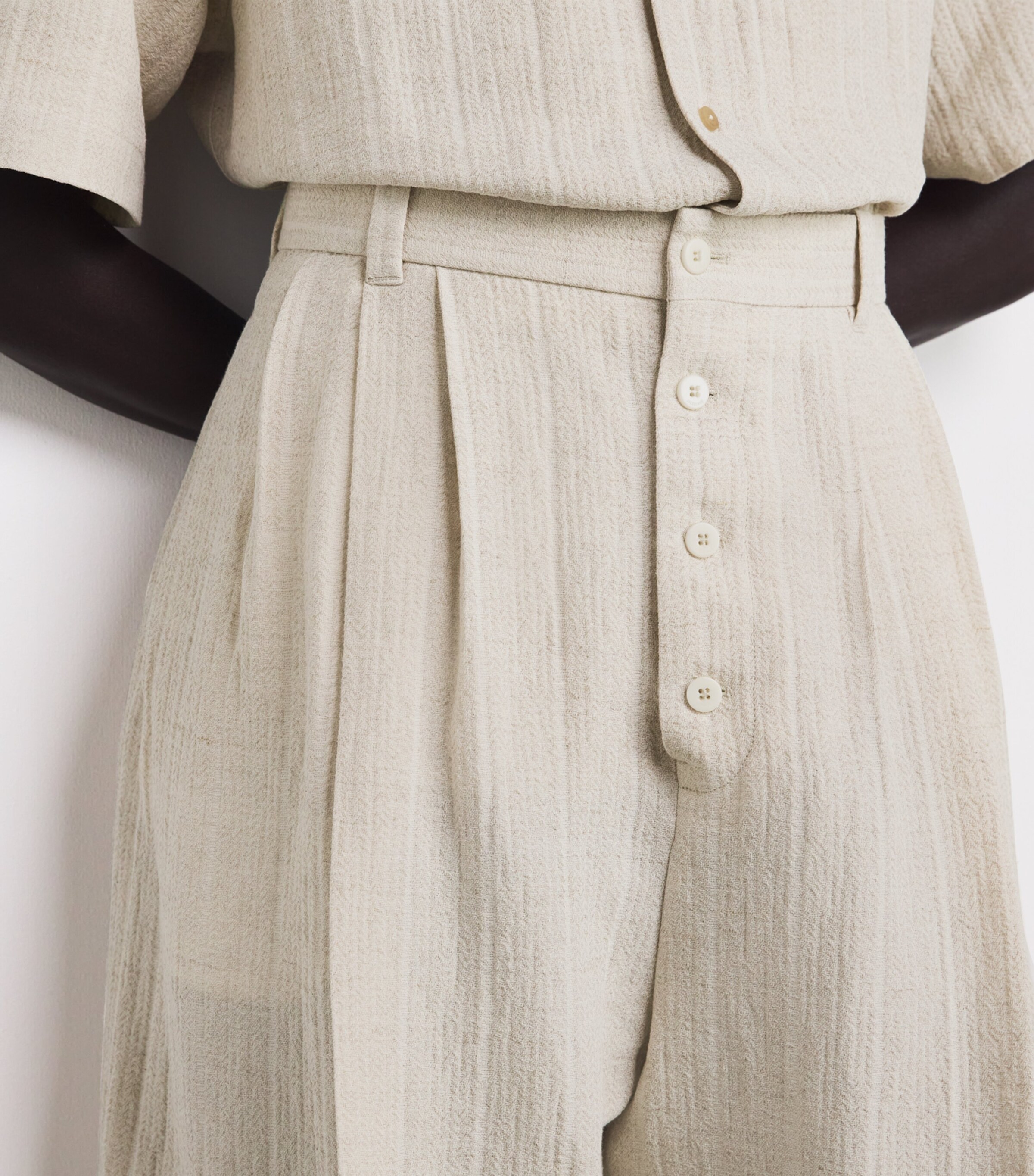 Jacquemus Beige Cotton-Linen Pleated Trousers | Harrods US