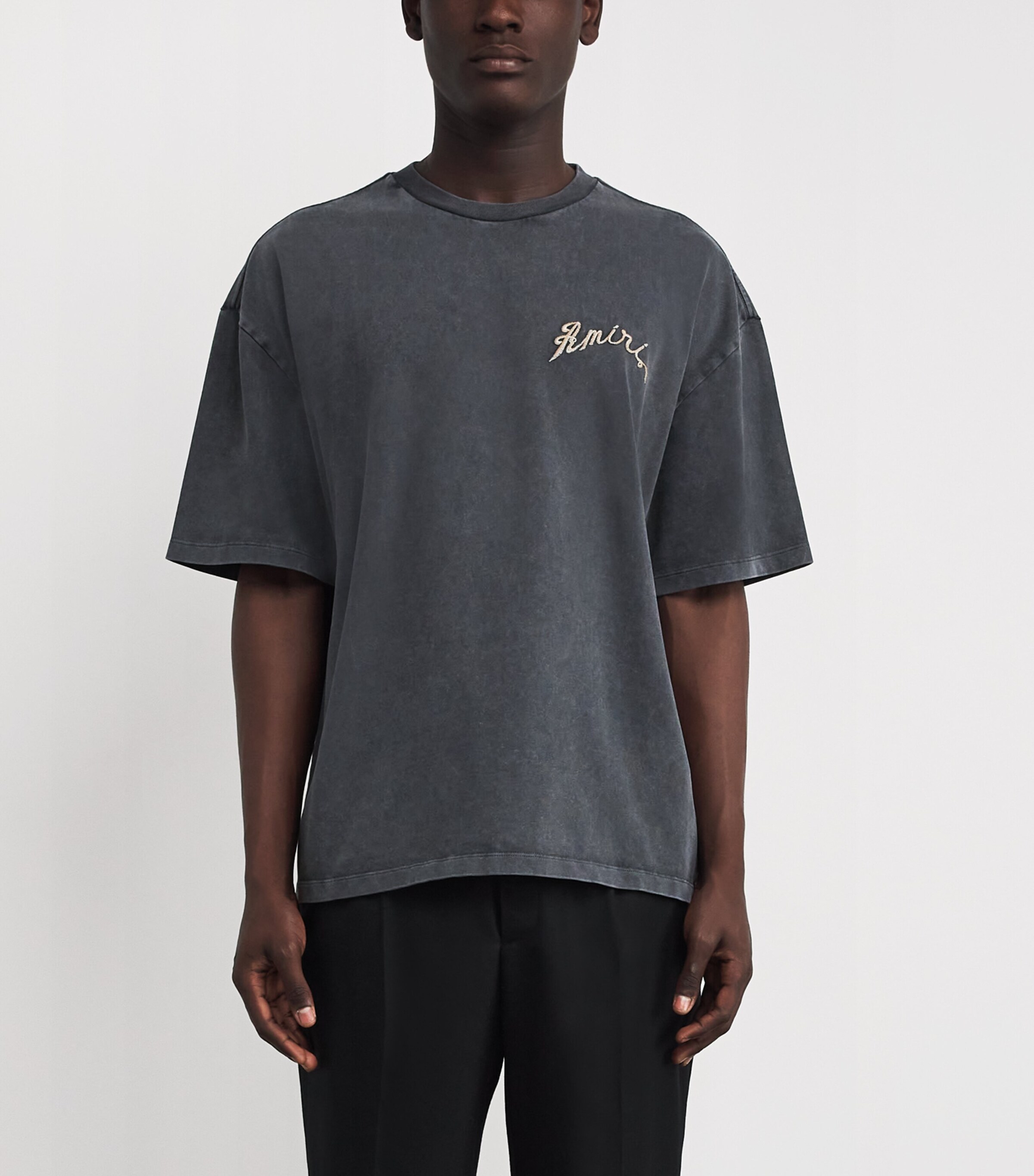 AMIRI Mens Cotton Dragon Logo Oversized T-Shirt Black Image 3