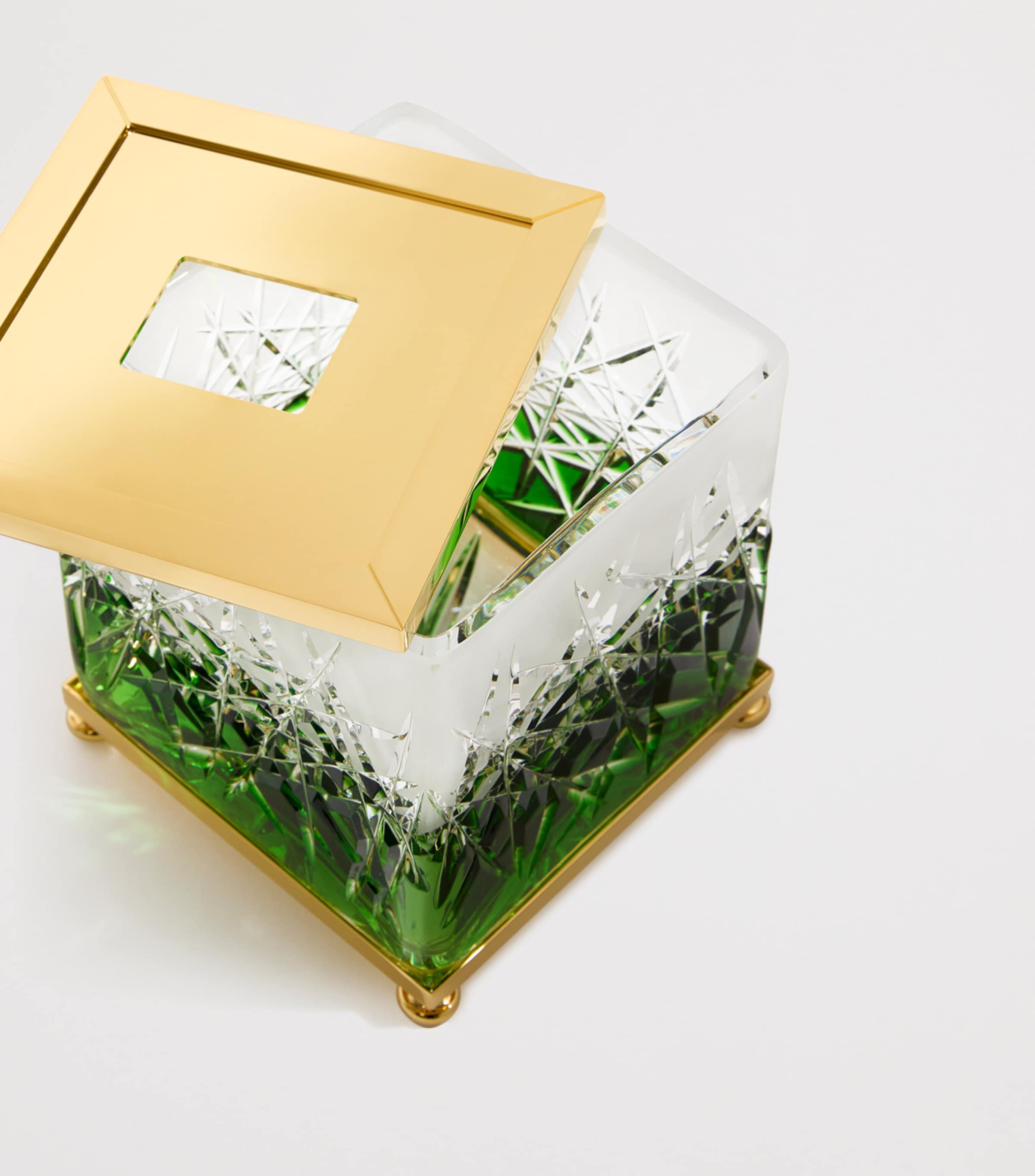 Crystal Ivy Green Tissue Box GREEN/GOLD Image 3
