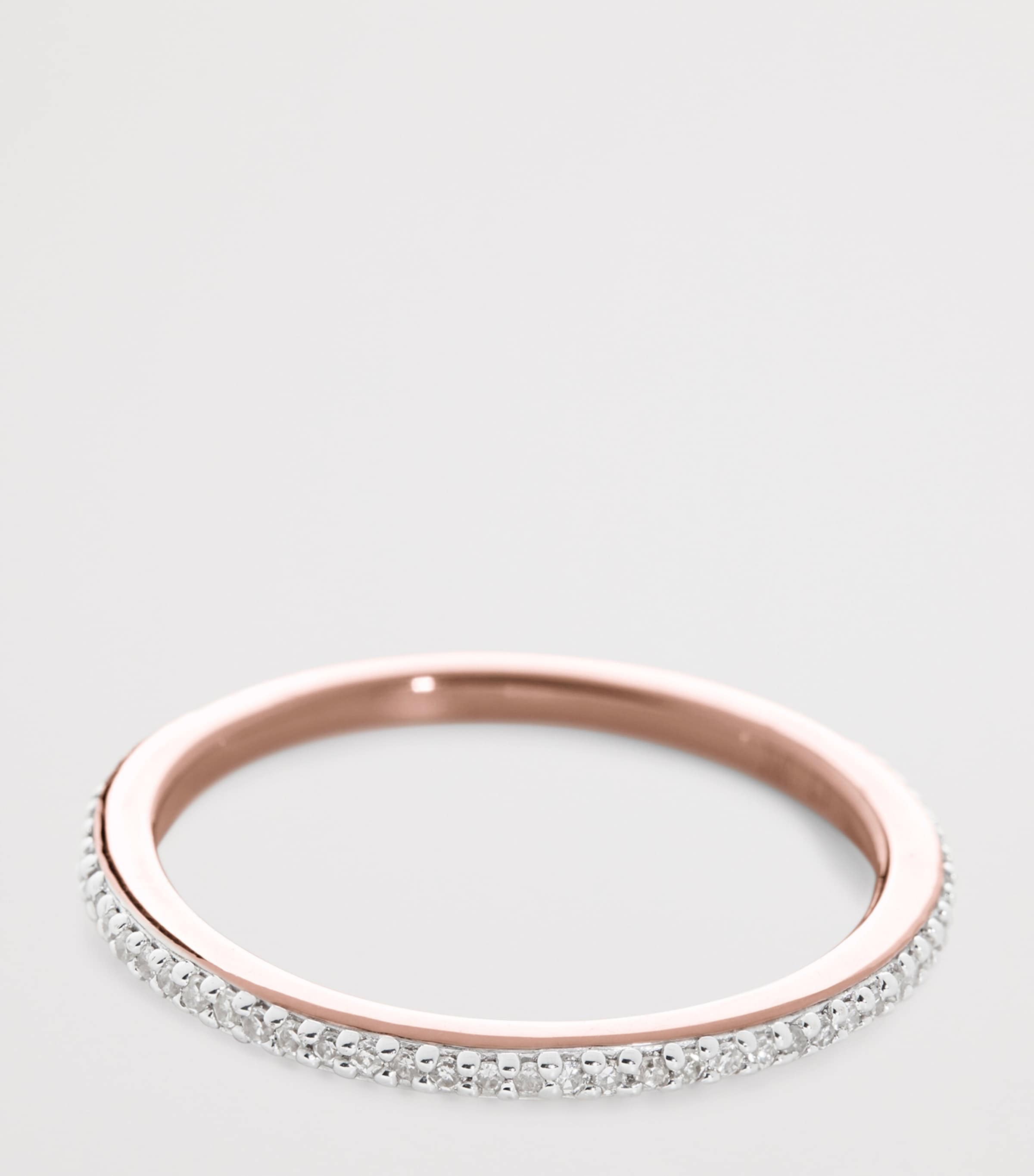 Rose Gold Vermeil and White Diamond Eternity Ring 18K ROSE GOLD Image 2