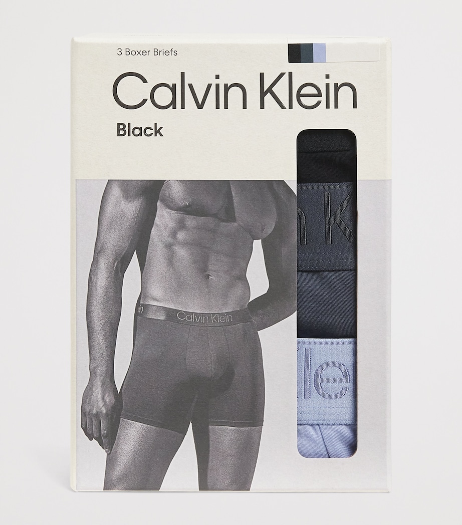 Stretch-Cotton Boxer Briefs (Pack of 3) 33VBLACK/TURBULENCE Image 4