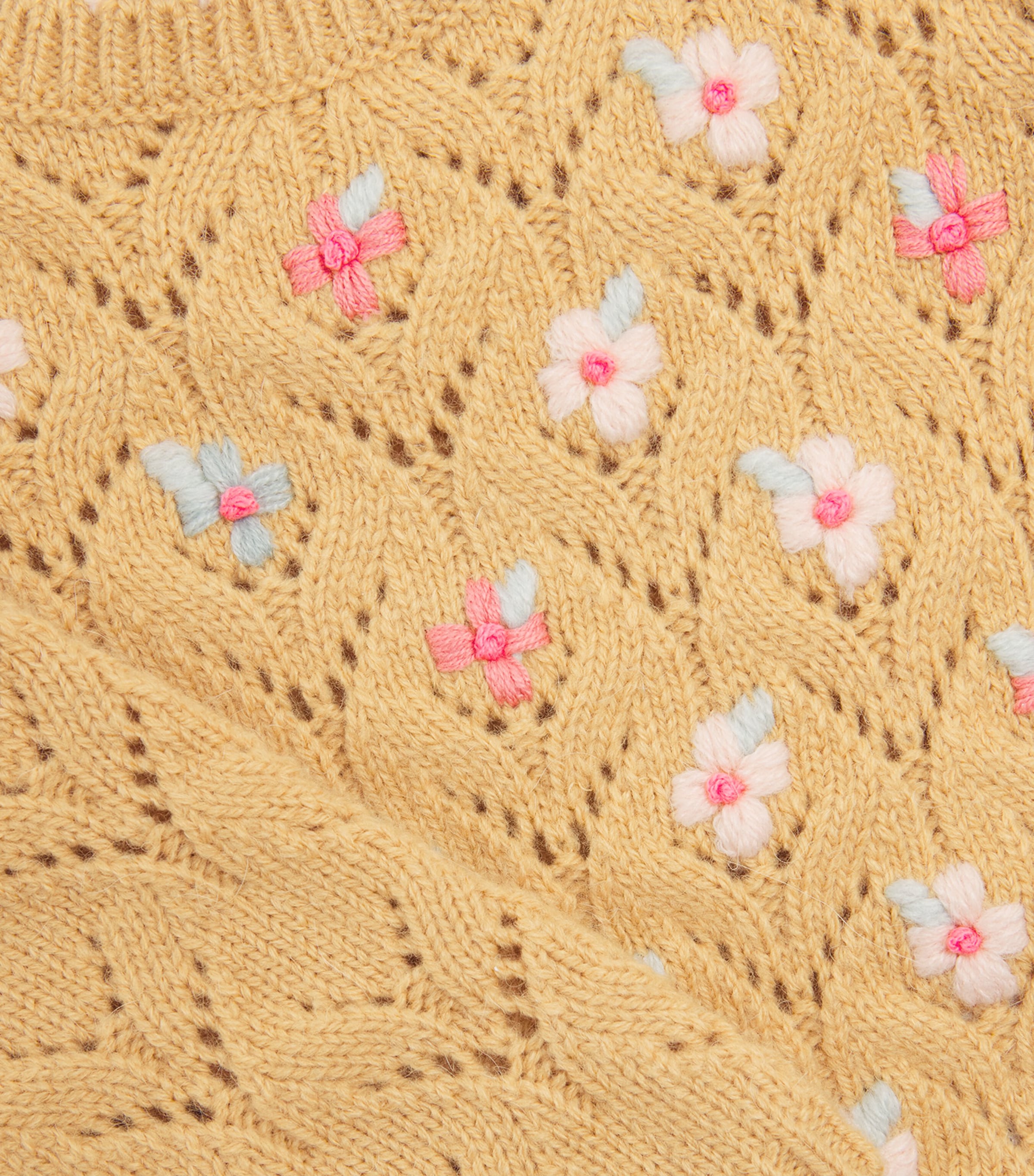 Louise Misha Jadeli Embroidered Sweater (3-24 Months) Honey Image 3