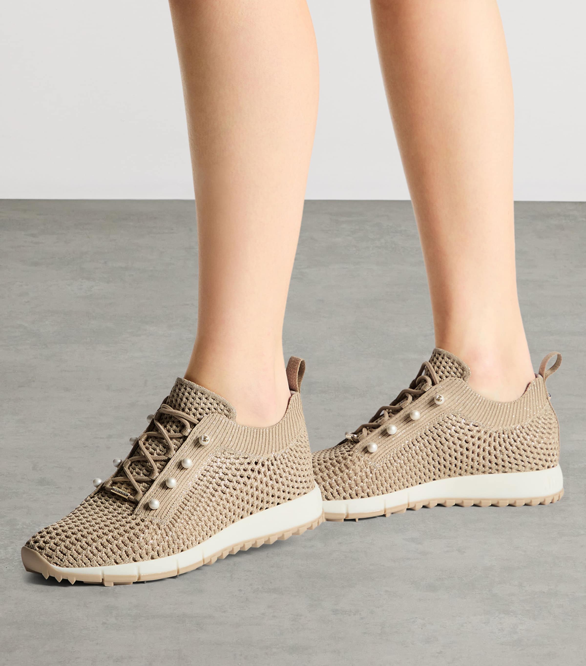 Jimmy Choo Embellished Veles Sneakers V Light Soft Gold Mi Image 2