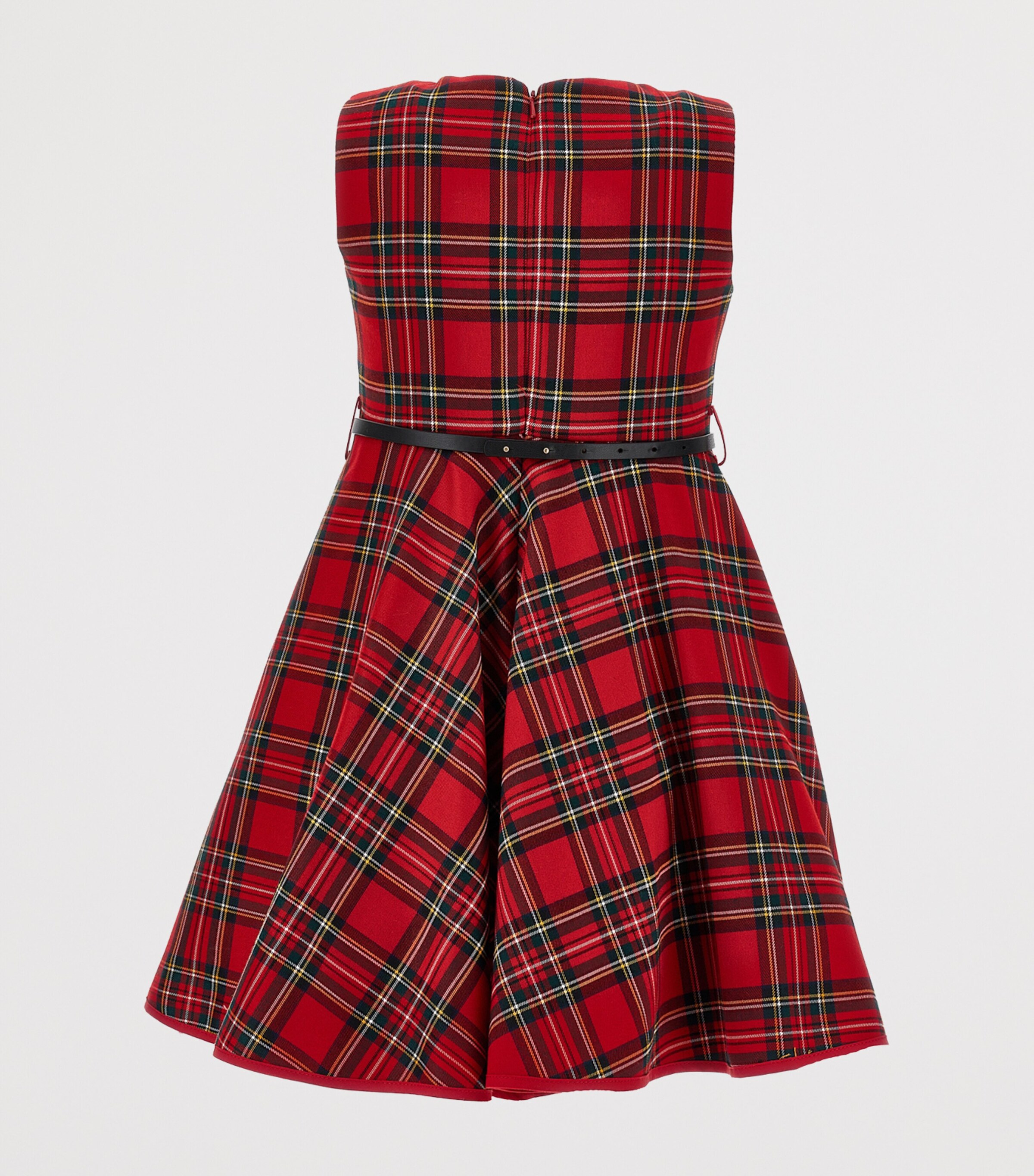 Tartan Belted Dress (2-12 Years) ROSSO/VERDE Image 2