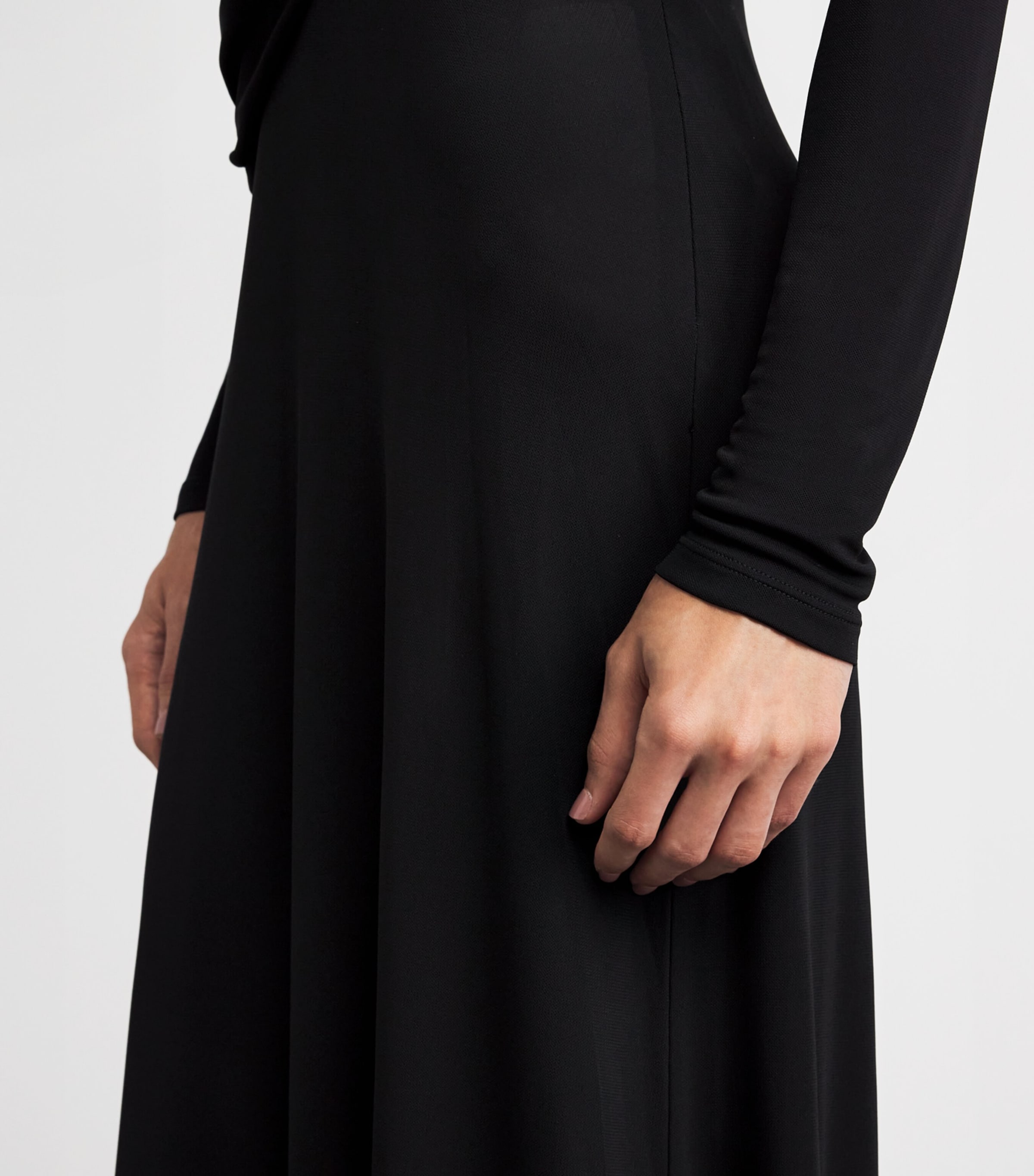 RETORI Womens Jersey Hooded Maxi Dress Black Image 5
