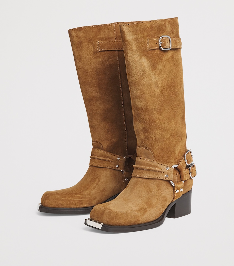 Suede Biker Boots CAMEL Image 3