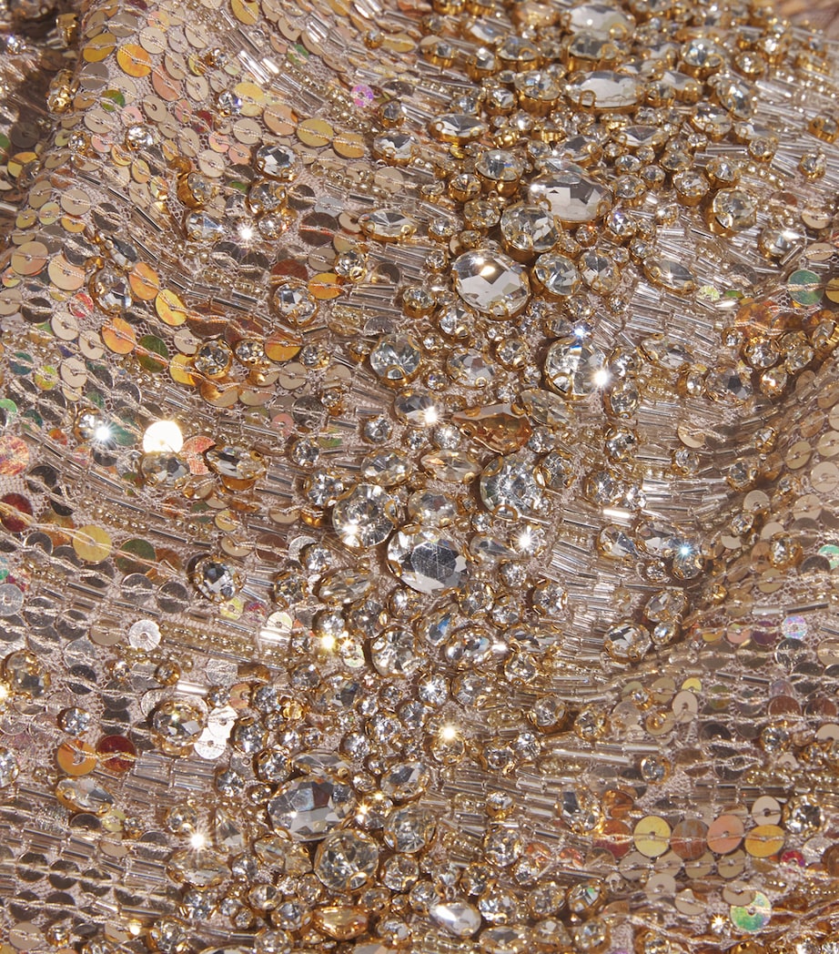 Sequinned Celeste Maxi Dress 2095 PEBBLE Image 5