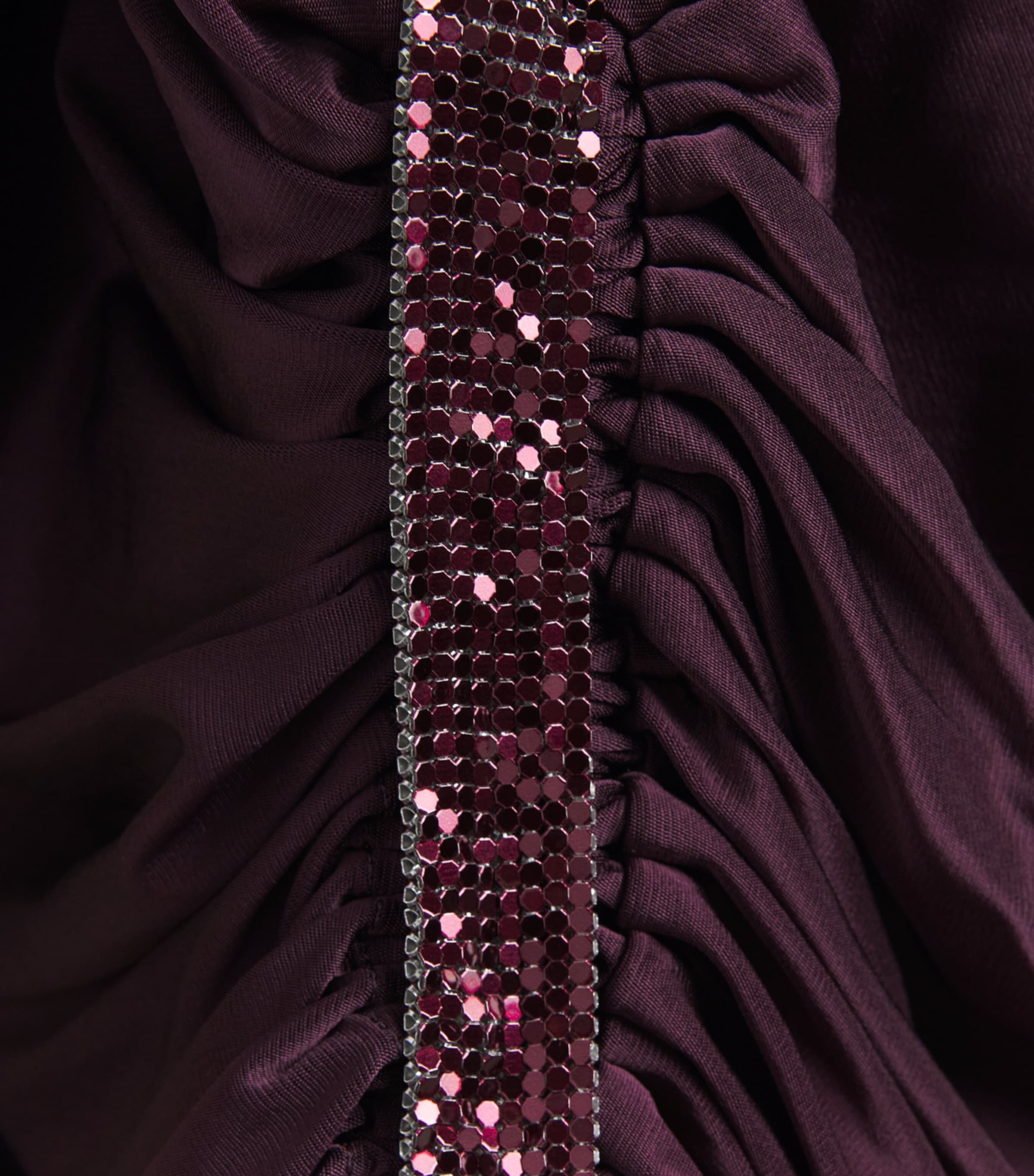 Rabanne Womens Embellished Midi Dress Burgundy Image 6
