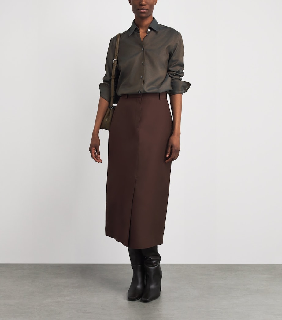 Brioni Womens Silk Button-Up Shirt Image 2