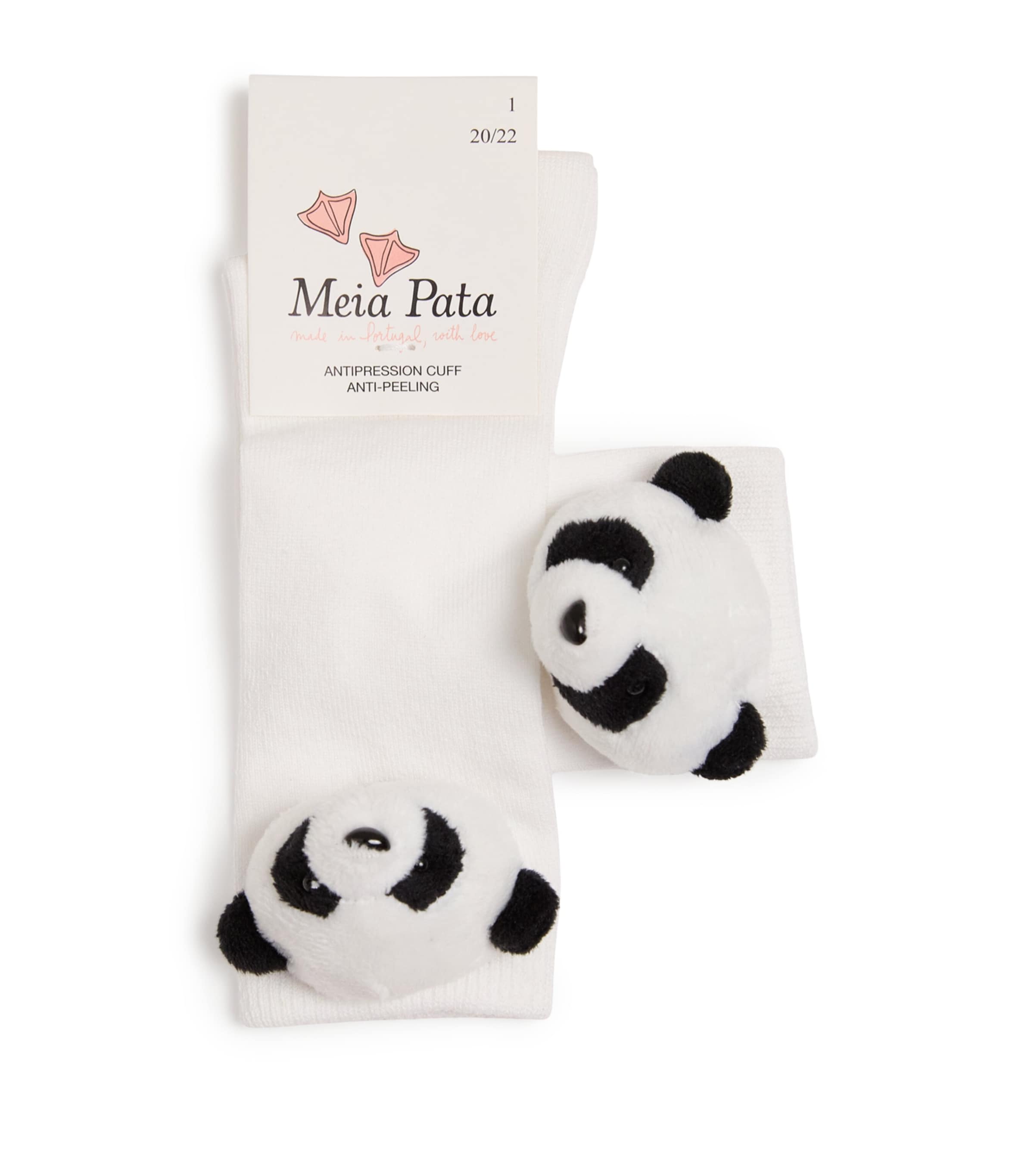 Panda Knee-High Socks 01 WHITE Image 1