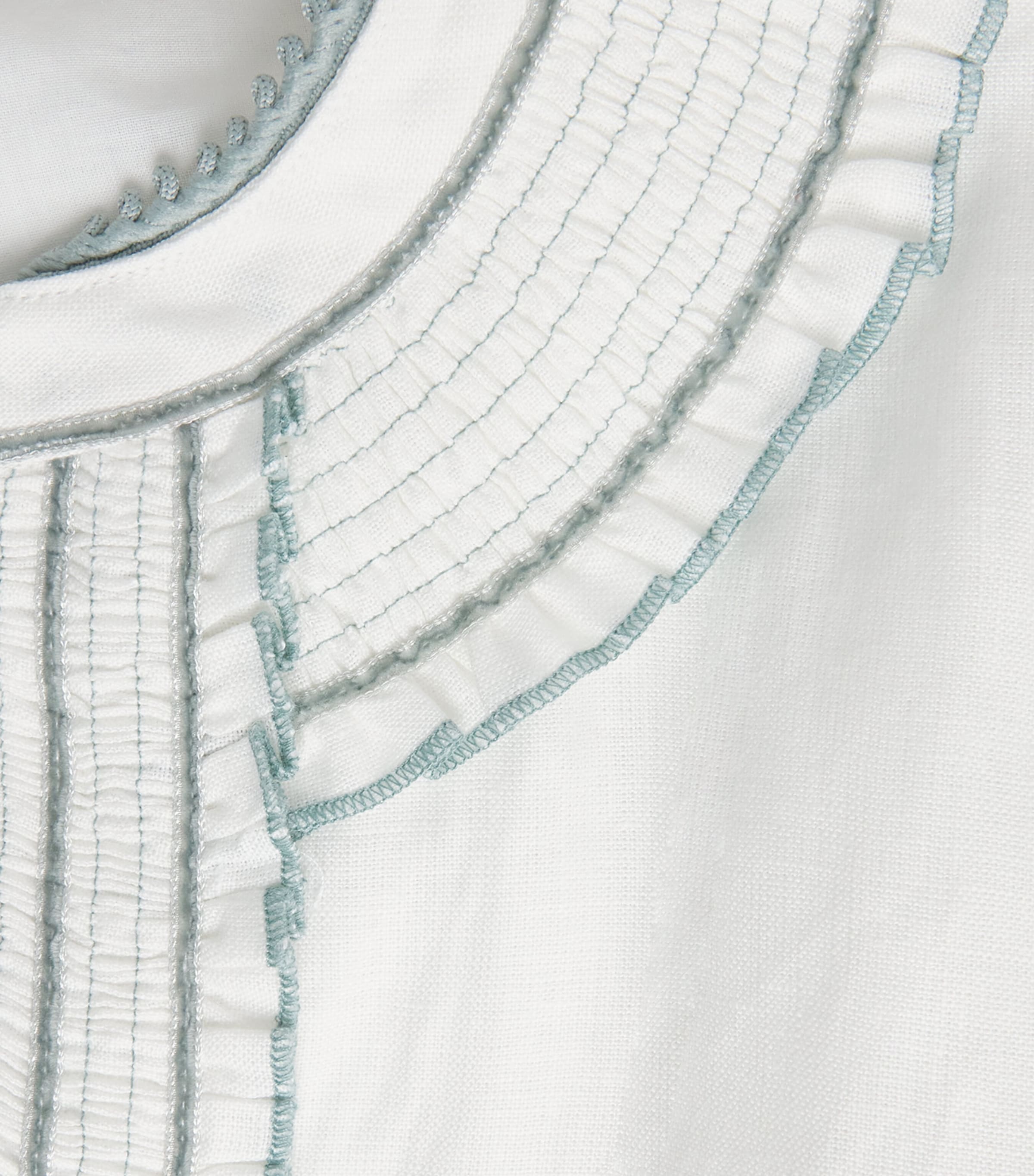 LUG VON SIGA Womens Linen Embroidered Tess Mini Dress Offwhite Image 6