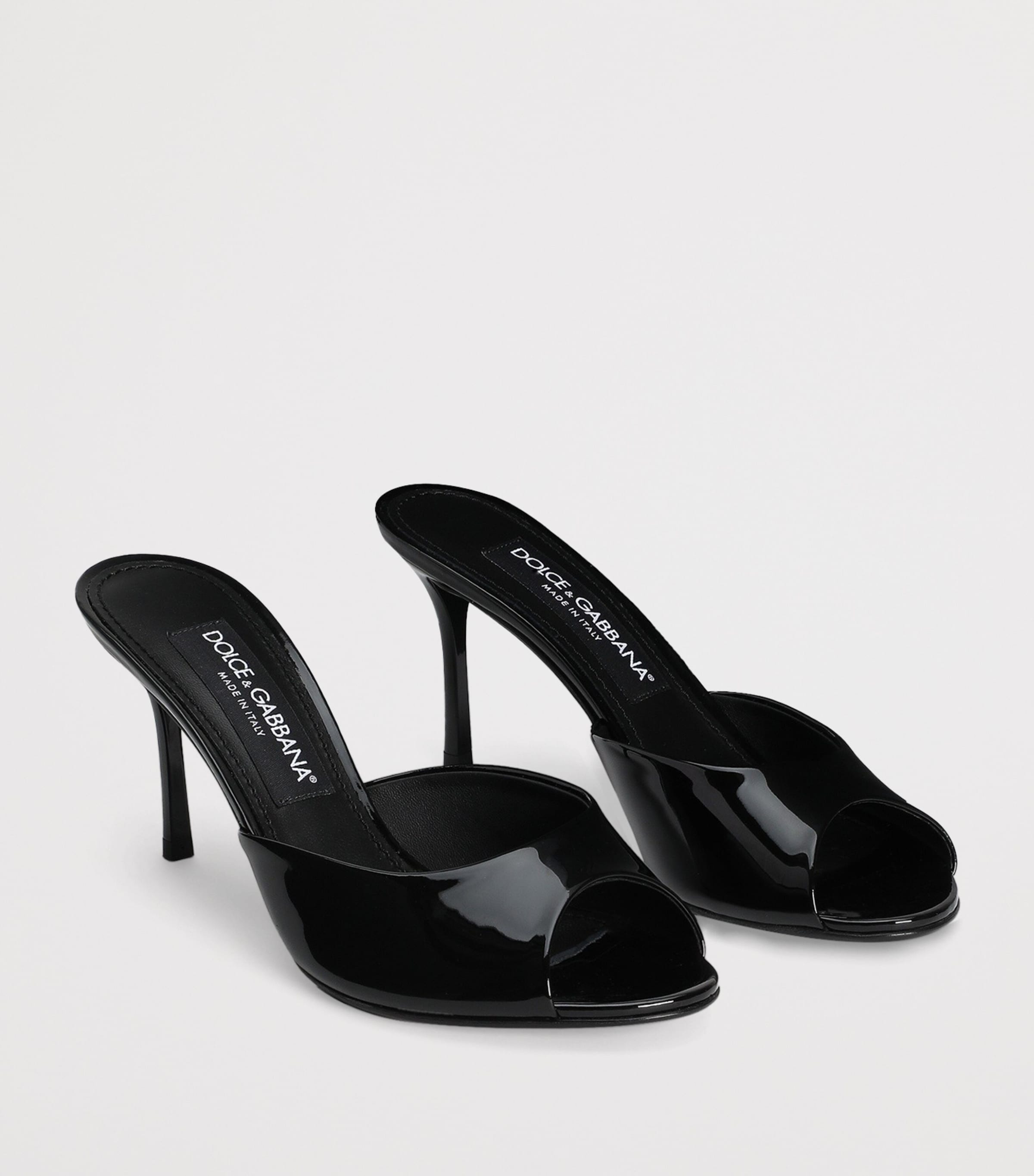 Dolce&Gabbana Patent Leather Keira Mules 75 Blac Image 2