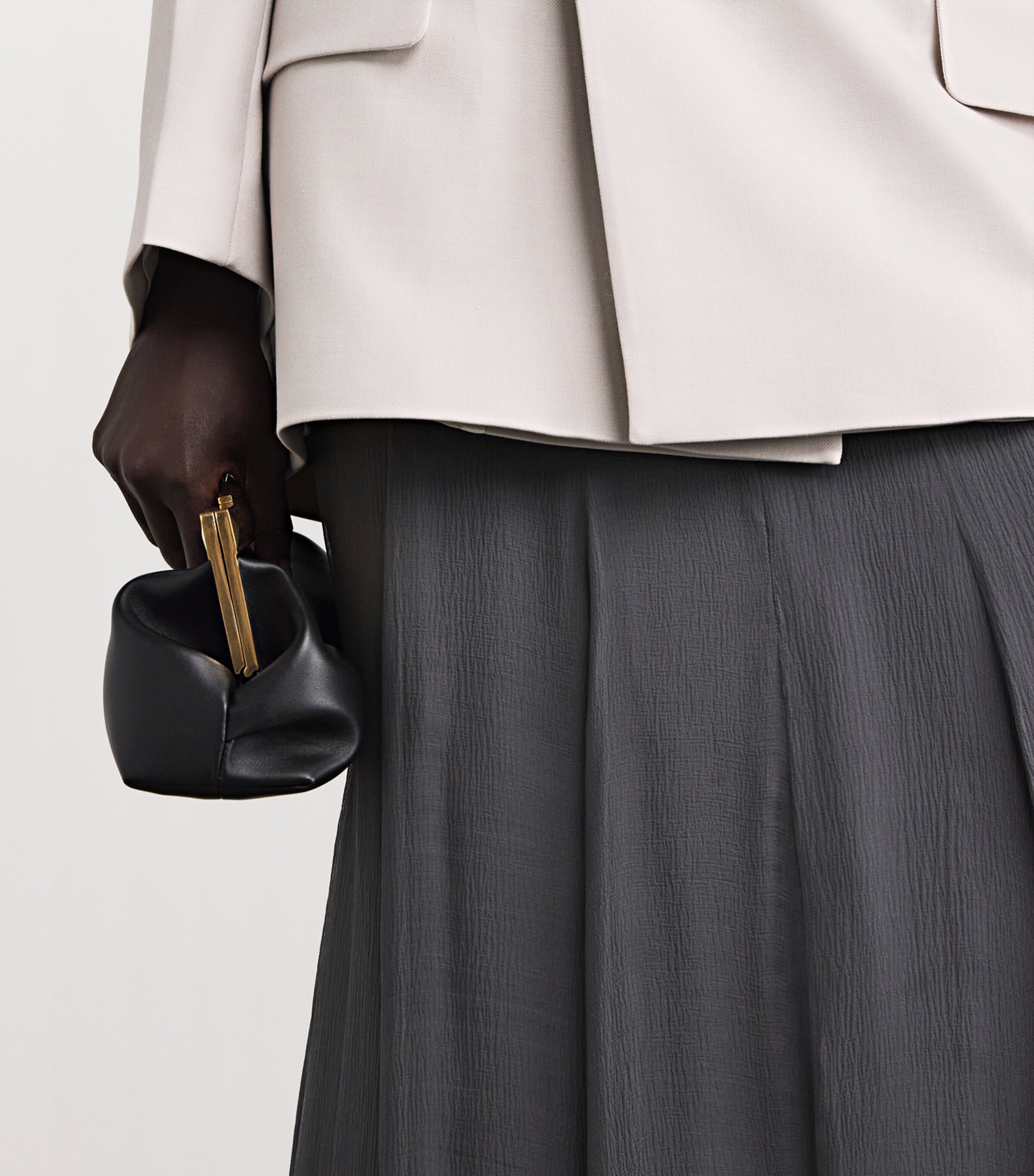 Silk Maxi Skirt PEARLY BLACK Image 6