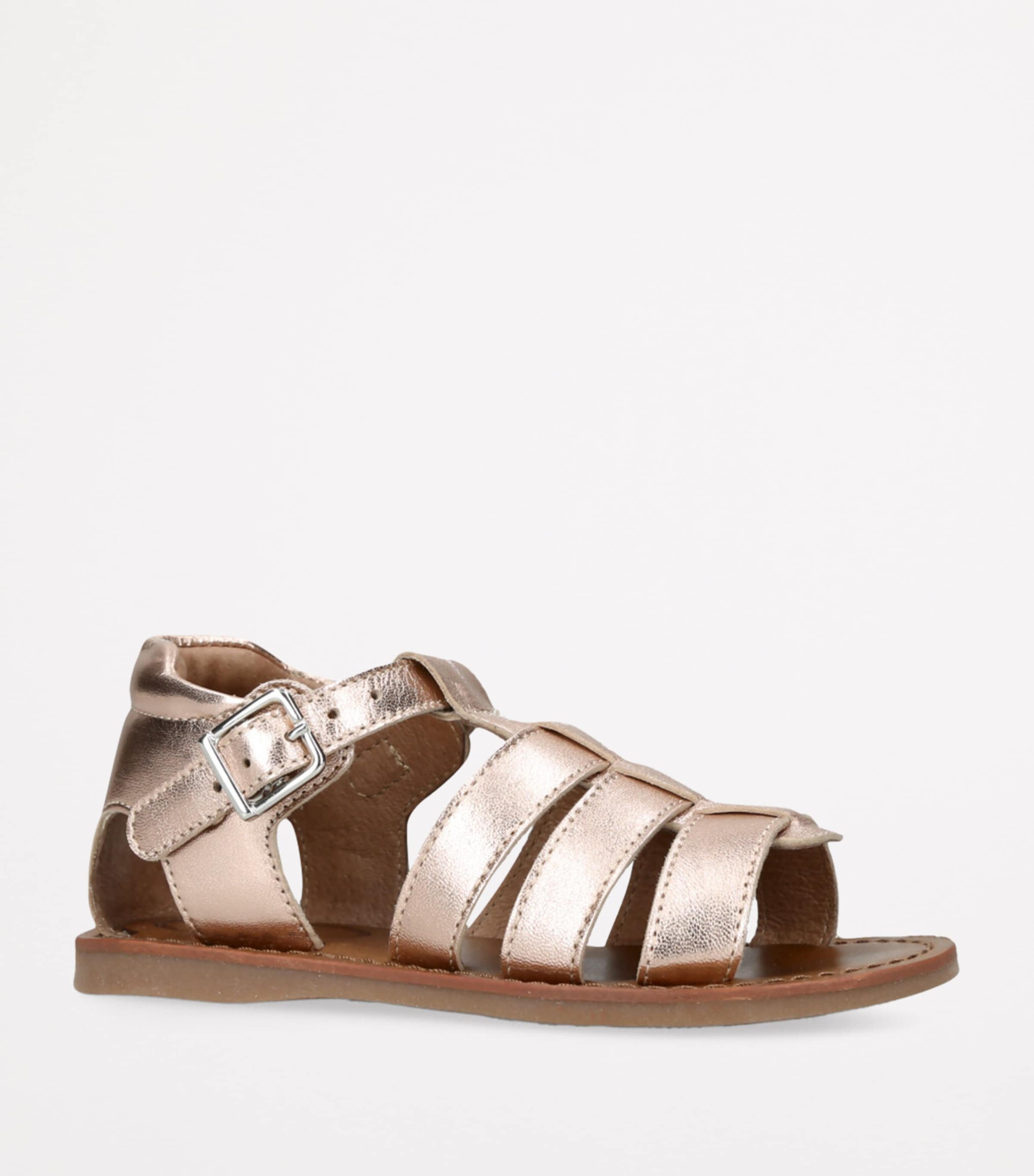papouelli Leather Tassie Sandals Bronze Image 3