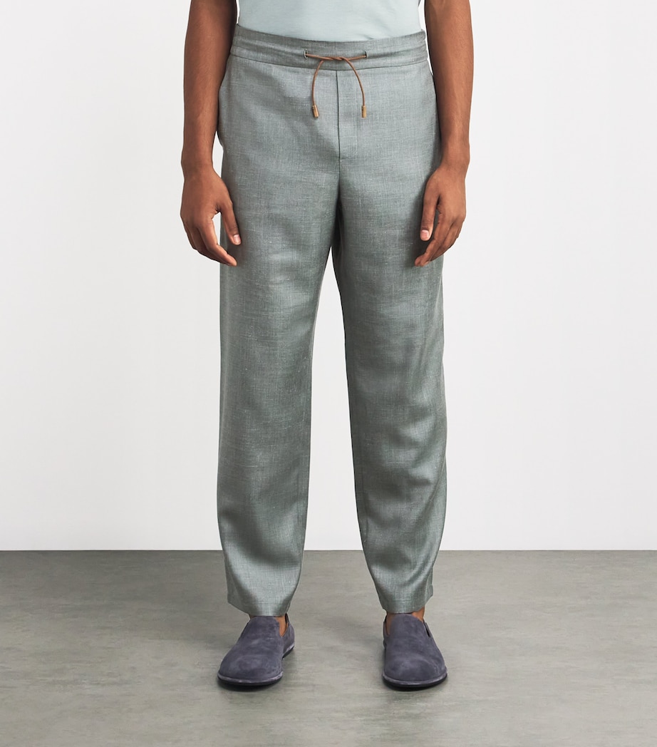 Cashmere-Silk-Linen Trousers 62634 SAGE Image 3