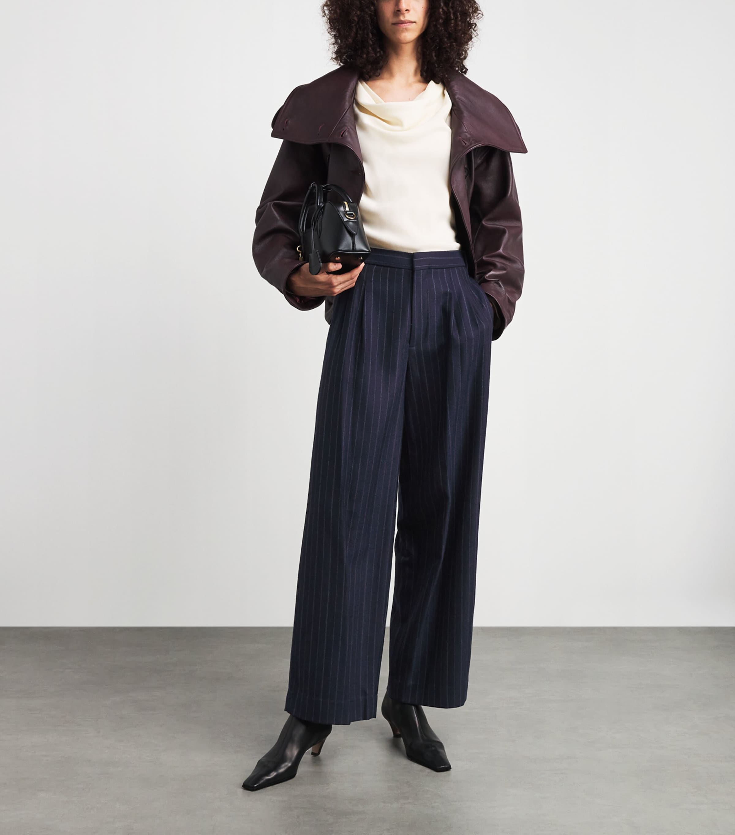 Rag & Bone Womens Wool-Blend Lawrence Trousers Nvymt Image 2
