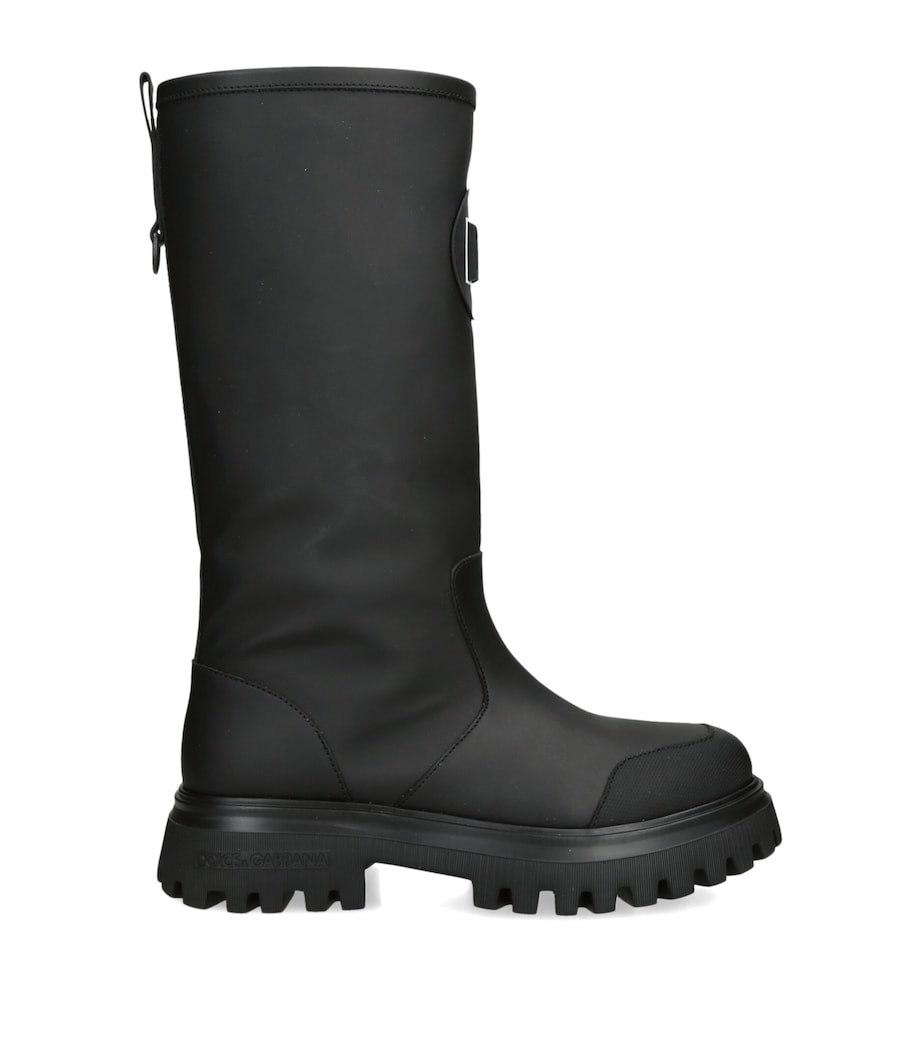 Dolce&Gabbana Kids Leather Knee-High Boots Black Image 1