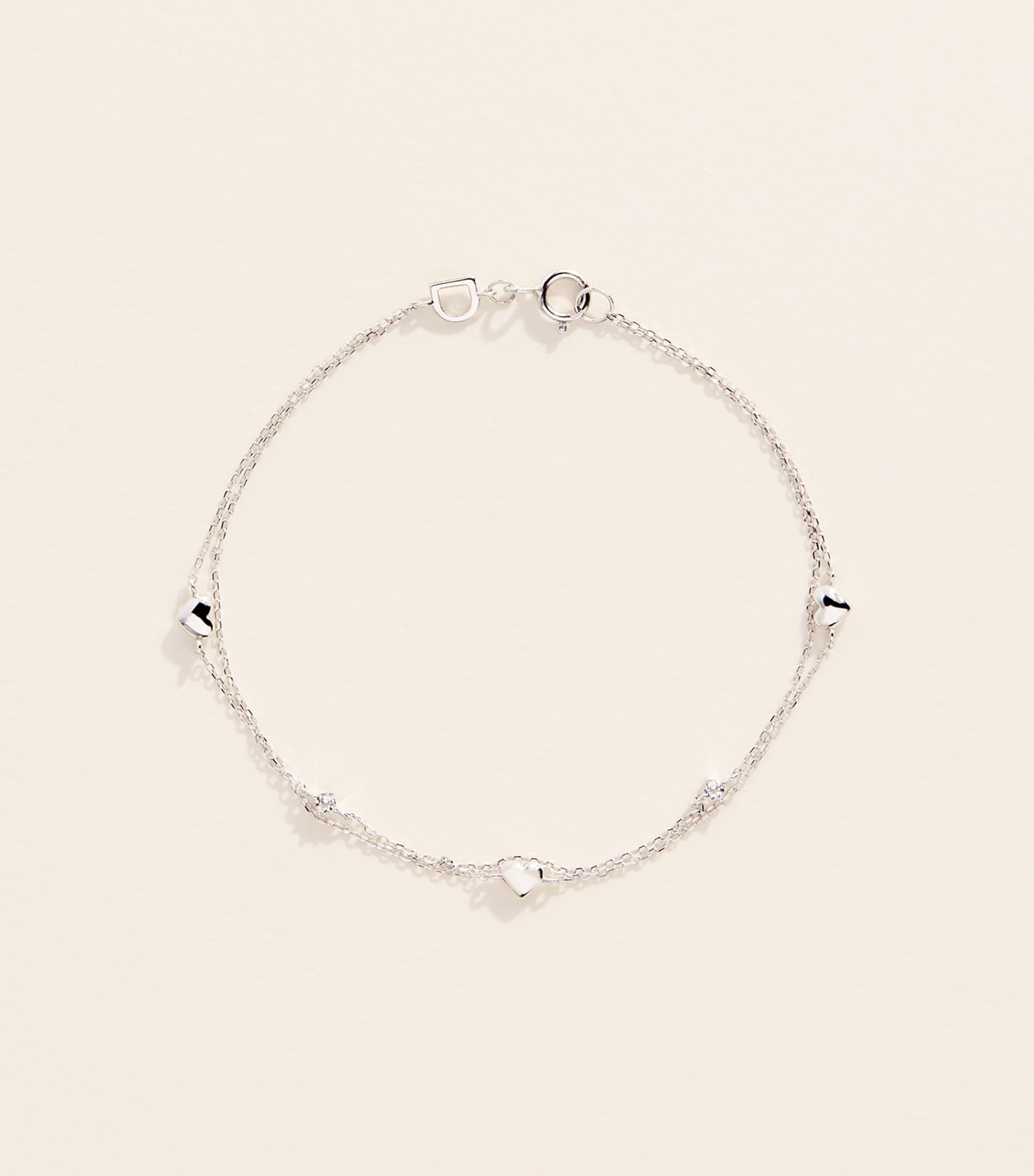 Astrid & Miyu White Gold and Topaz Heart Bracelet White Gold Image 1