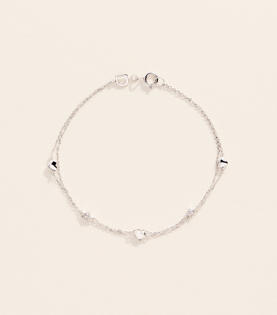Astrid & Miyu White Gold and Topaz Heart Bracelet White Gold Image 1